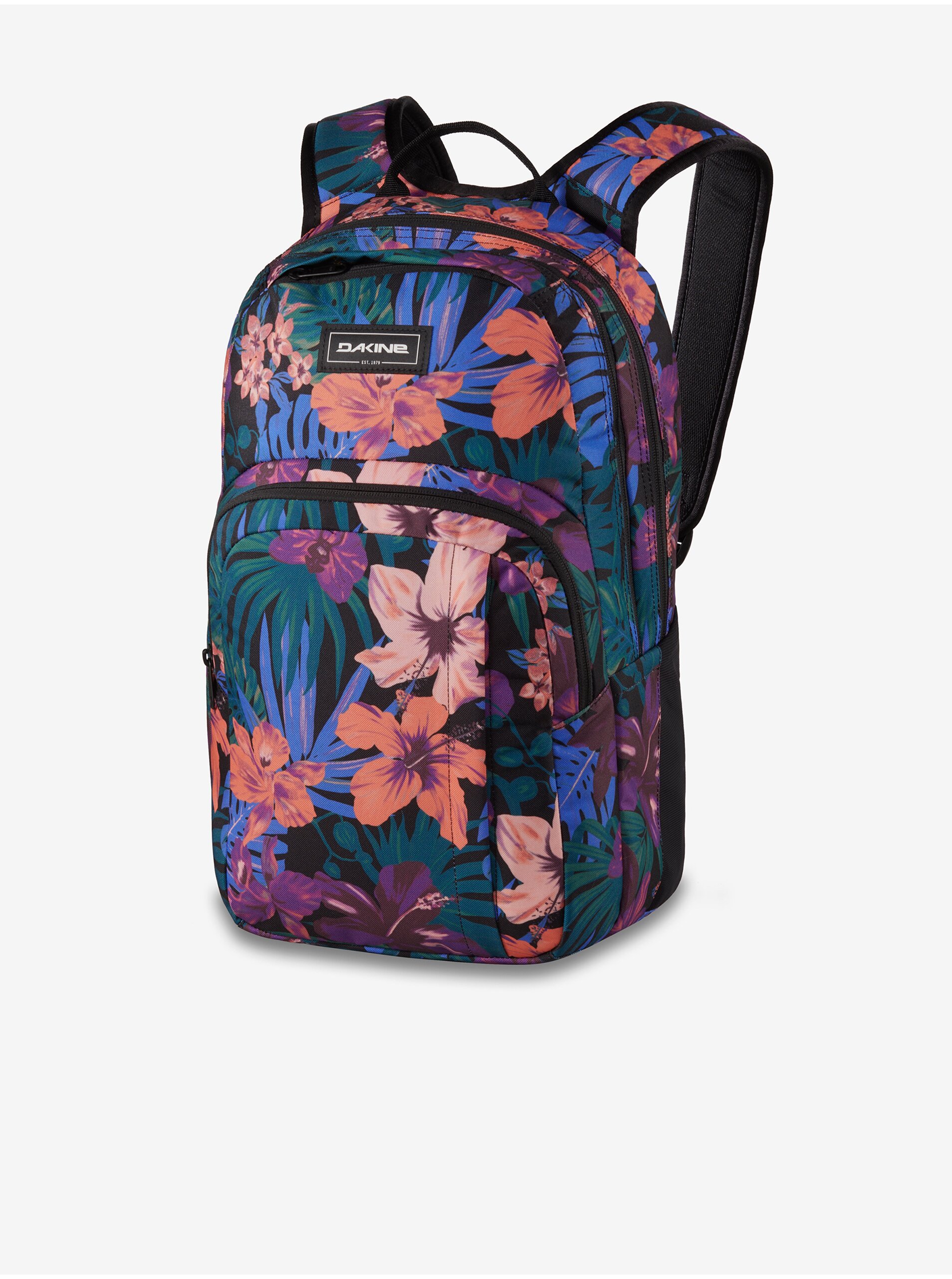 Levně Černý dámský květovaný batoh Dakine Campus Medium 25 l