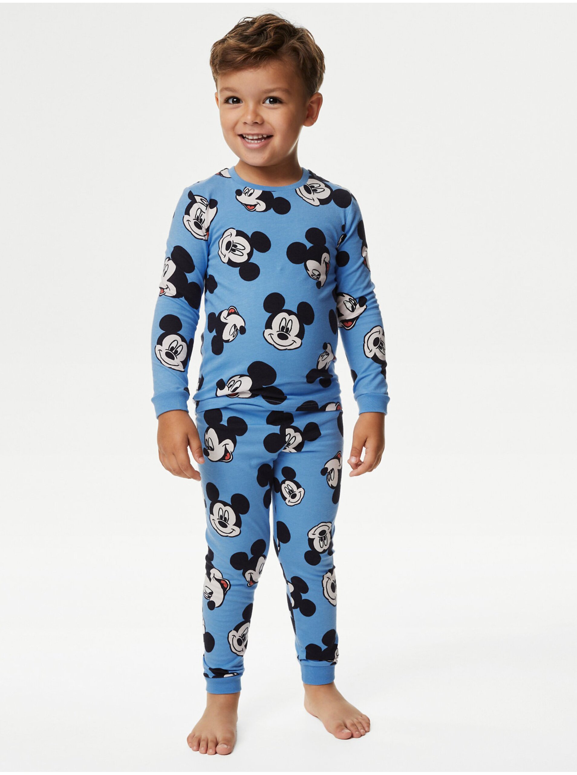 Levně Modré klučičí vzorované pyžamo Marks & Spencer Mickey Mouse™