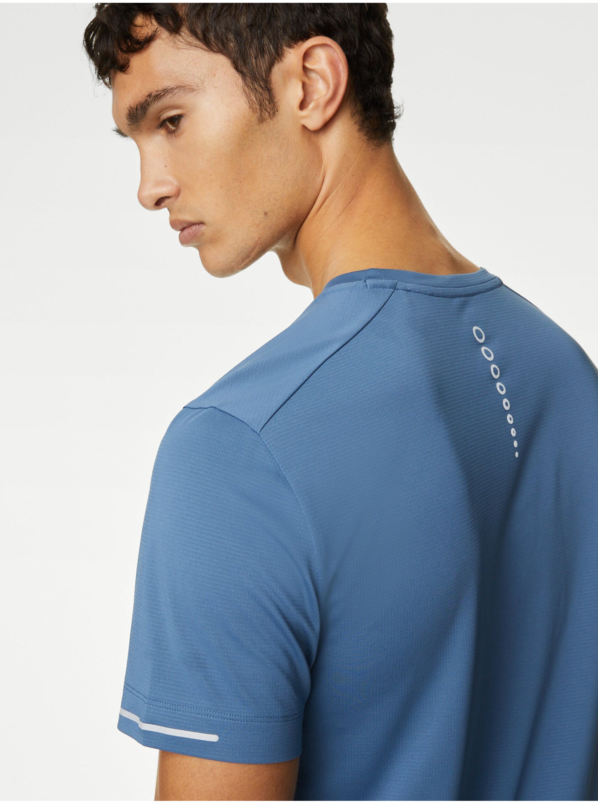 Lacno Modré pánske športové tričko Marks & Spencer
