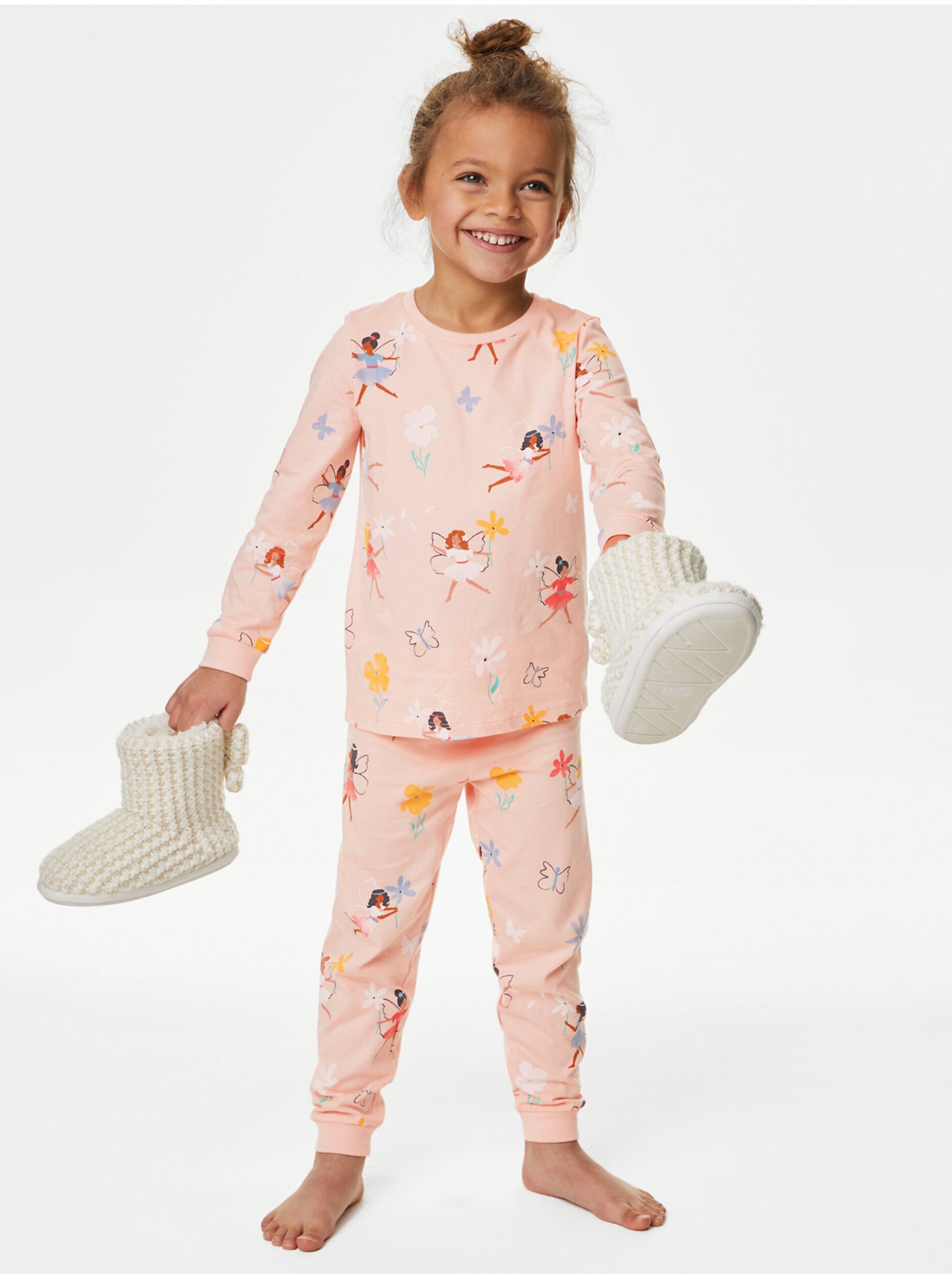 Levně Růžové holčičí pyžamo s motivem víly Marks & Spencer