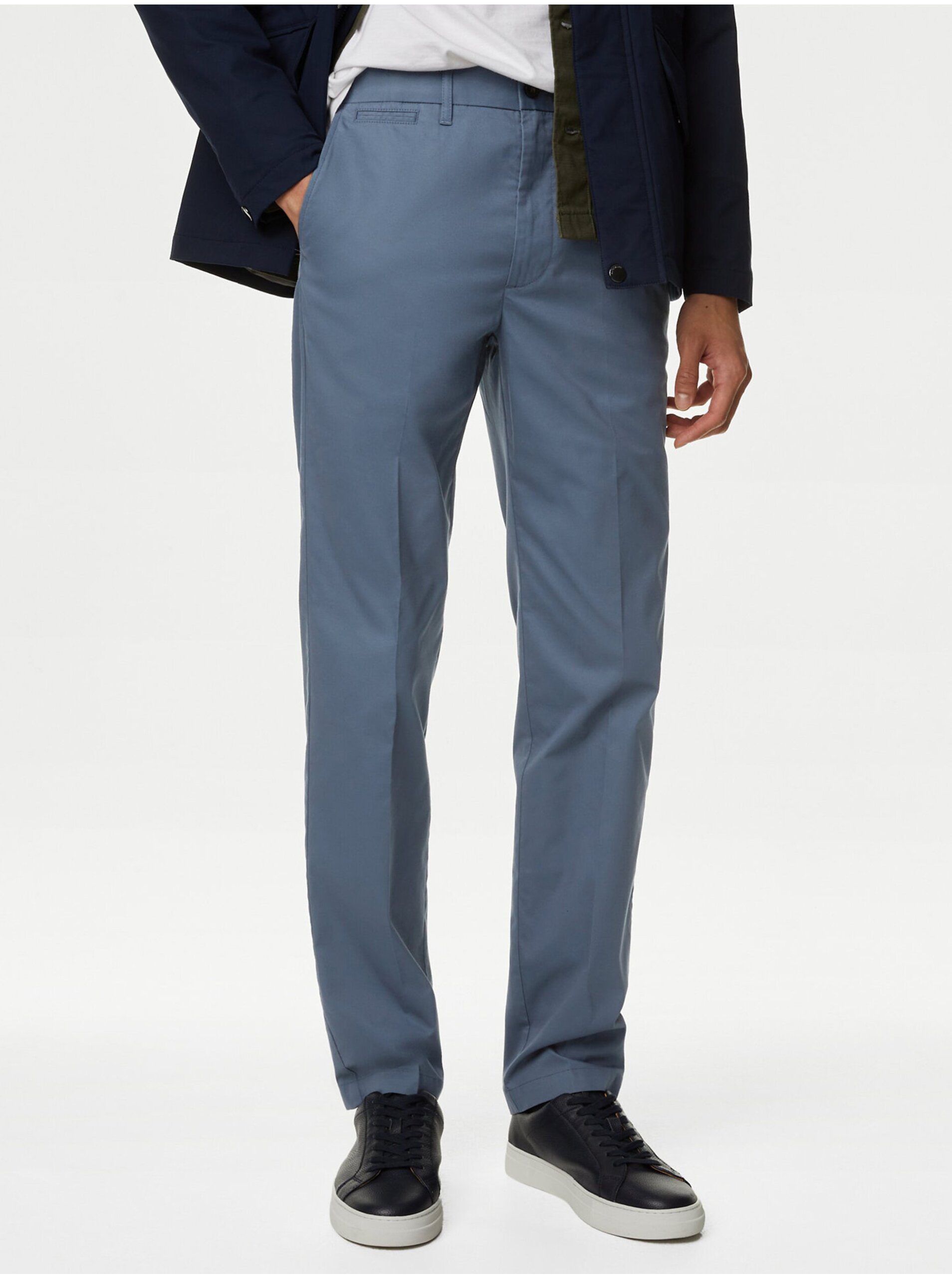 E-shop Modré pánské chino kalhoty Marks & Spencer