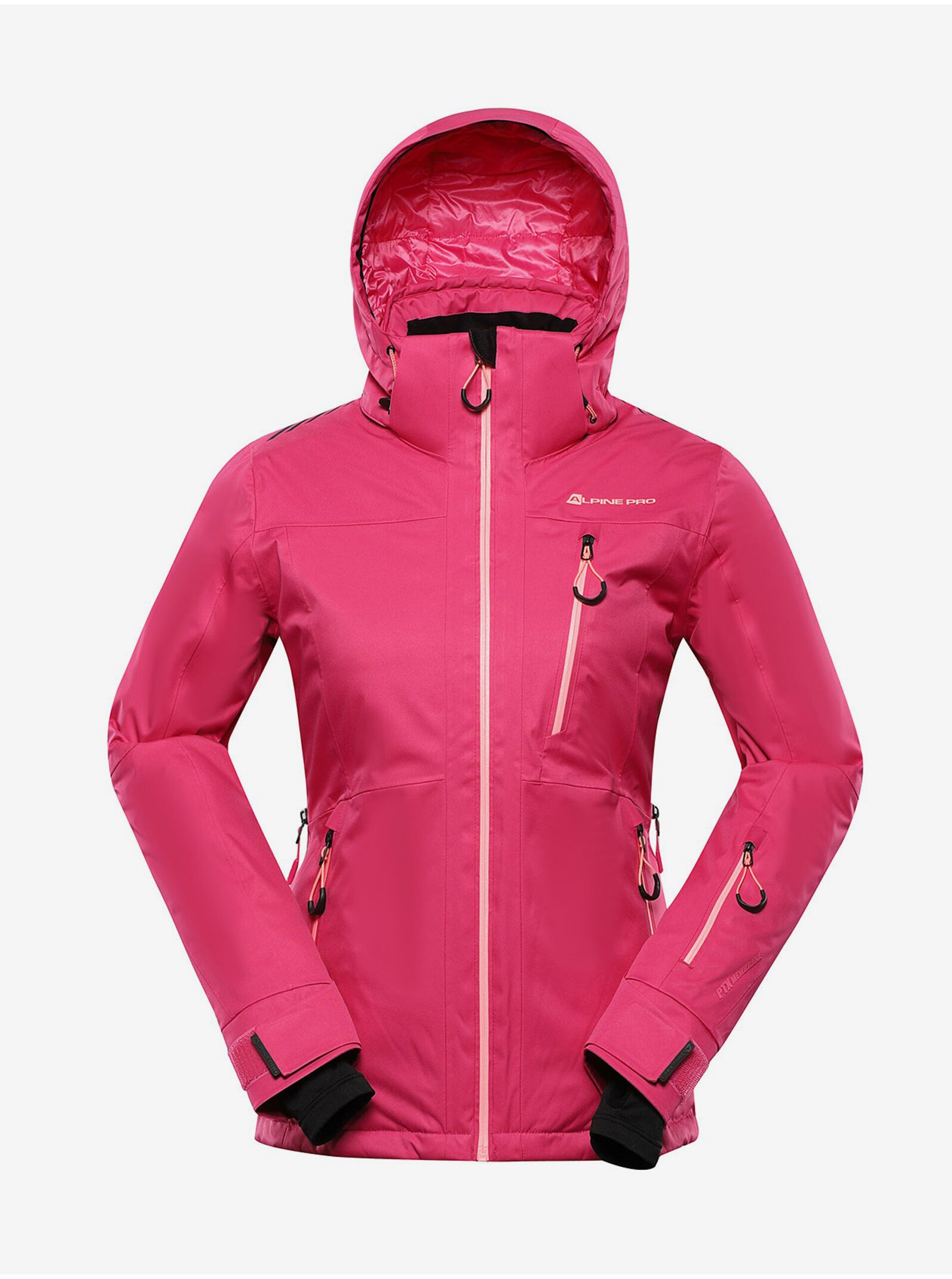 Lacno Tmavo ružová dámska lyžiarska bunda s membránou PTX ALPINE PRO Reama