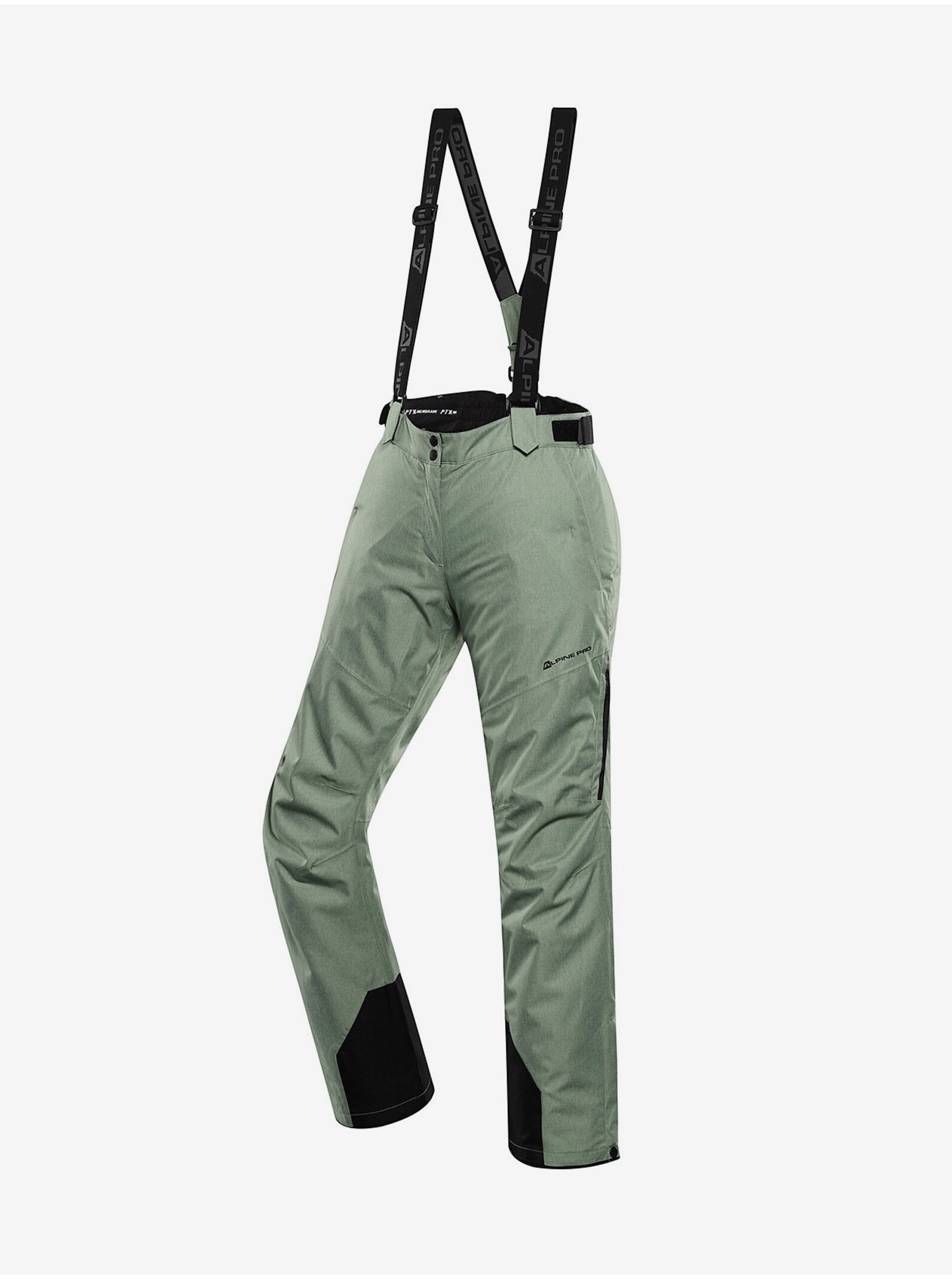 Levně Zelené dámské lyžařské kalhoty s membránou PTX ALPINE PRO Osaga