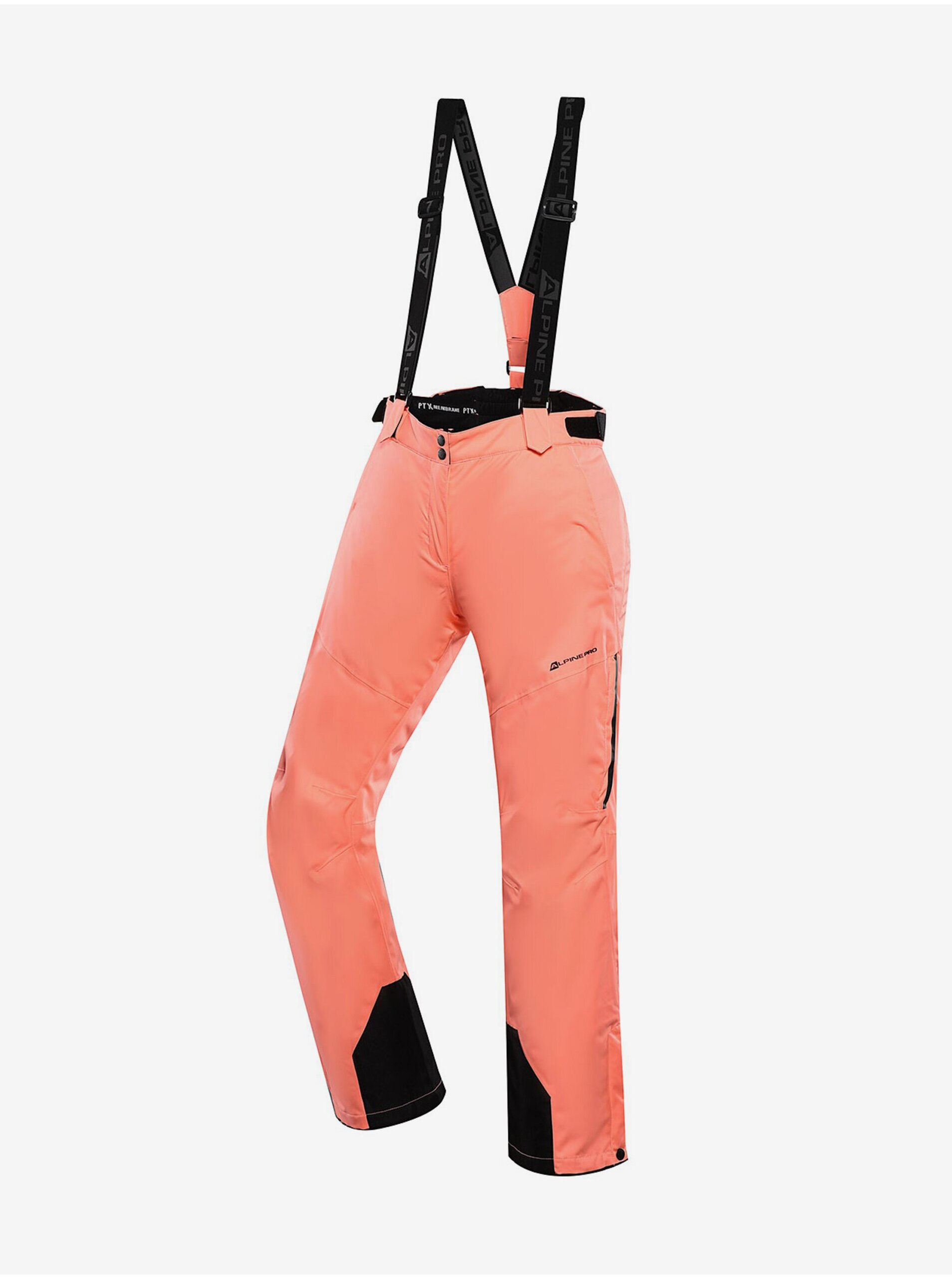 Lacno Oranžové dámske lyžiarske nohavice s membránou PTX ALPINE PRE Osaga