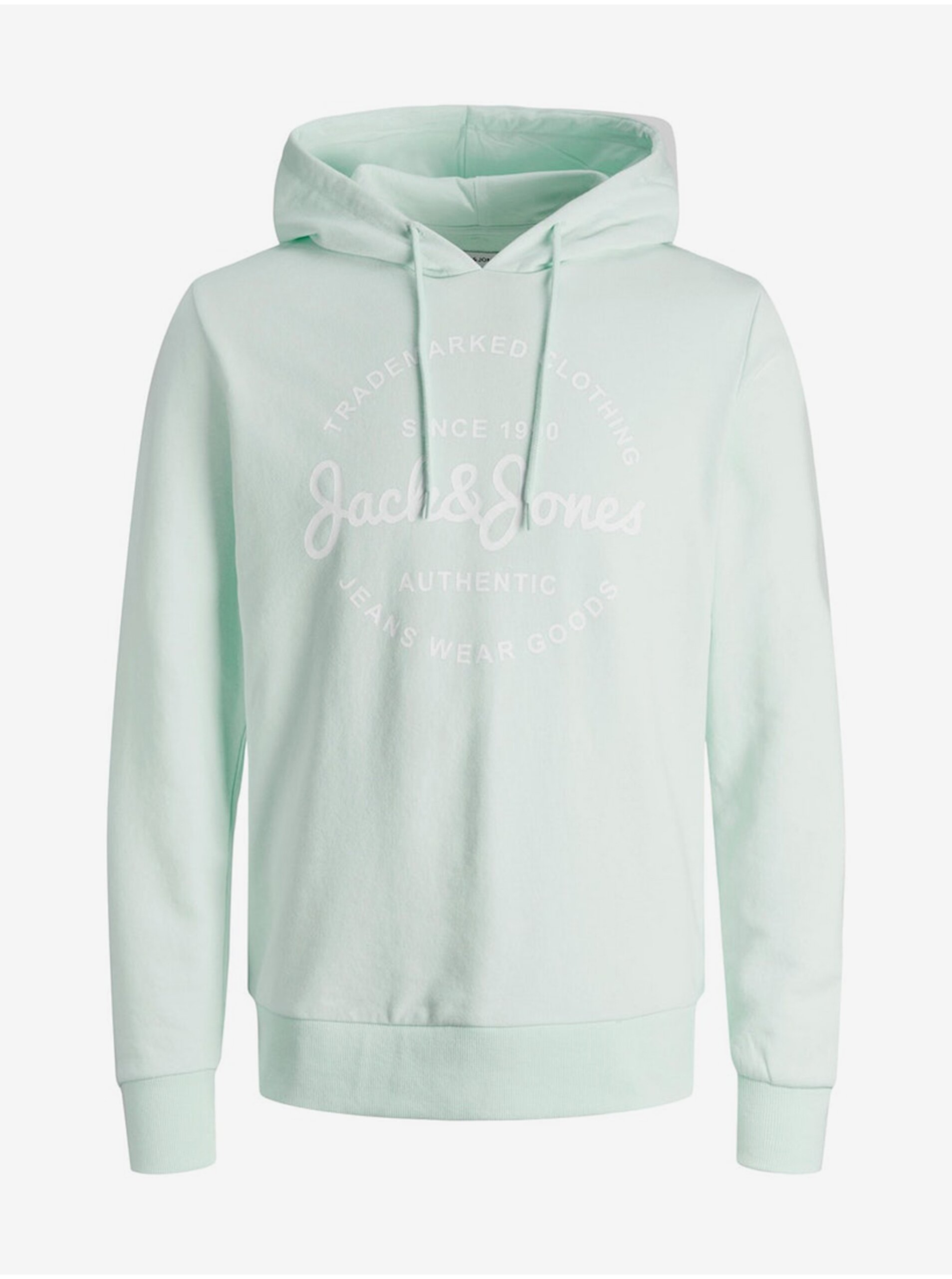 Levně Mentolová pánská mikina s kapucí Jack & Jones Forest