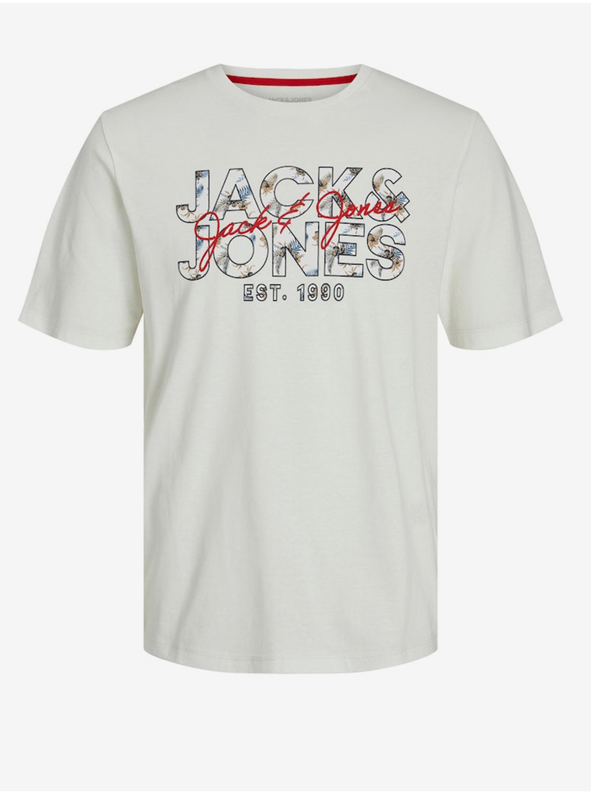 E-shop Bílé pánské tričko Jack & Jones Chill