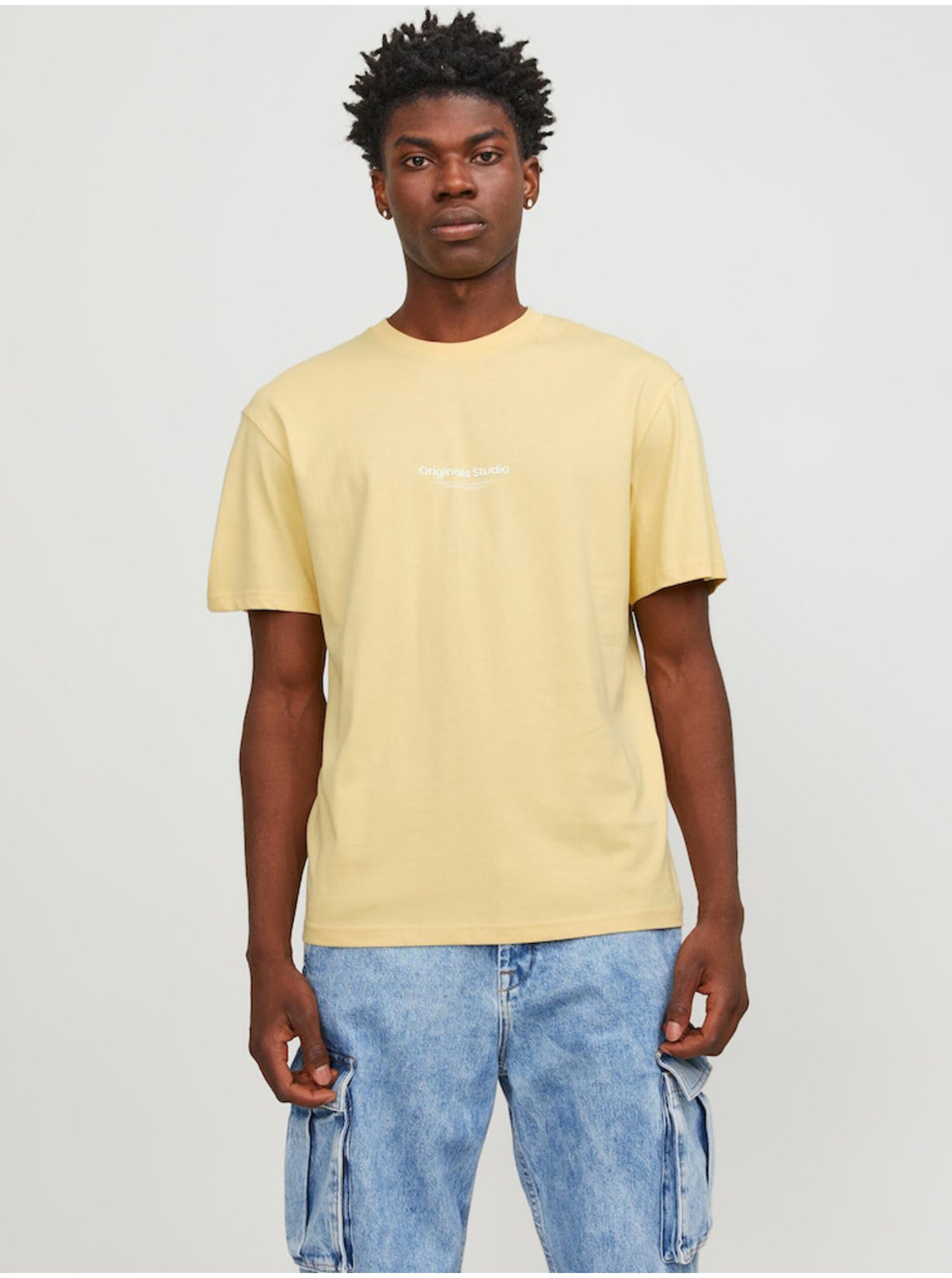 E-shop Žluté pánské tričko Jack & Jones Vesterbro