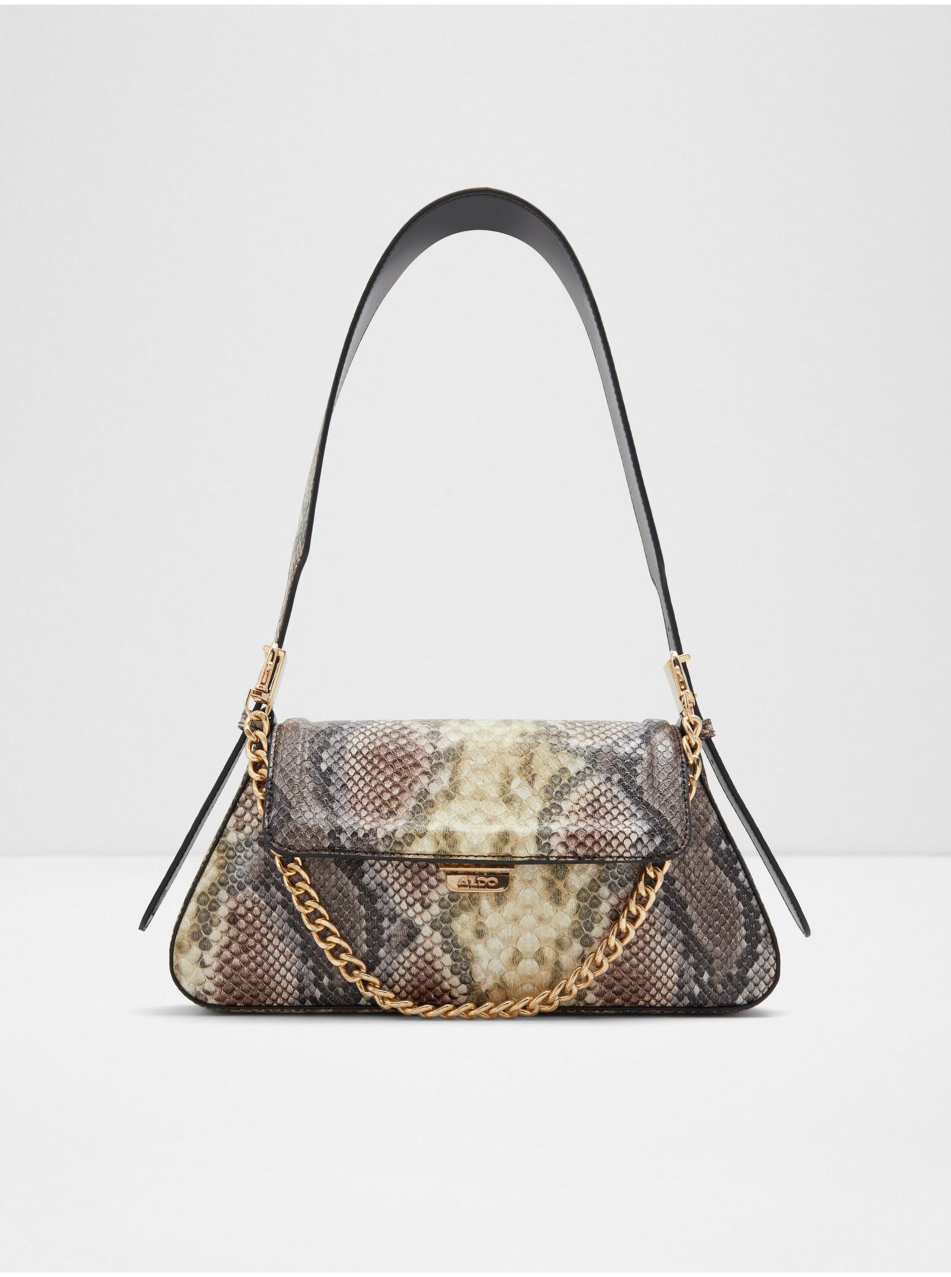E-shop Béžovo-hnědá dámská kabelka s hadím vzorem ALDO Tivoli