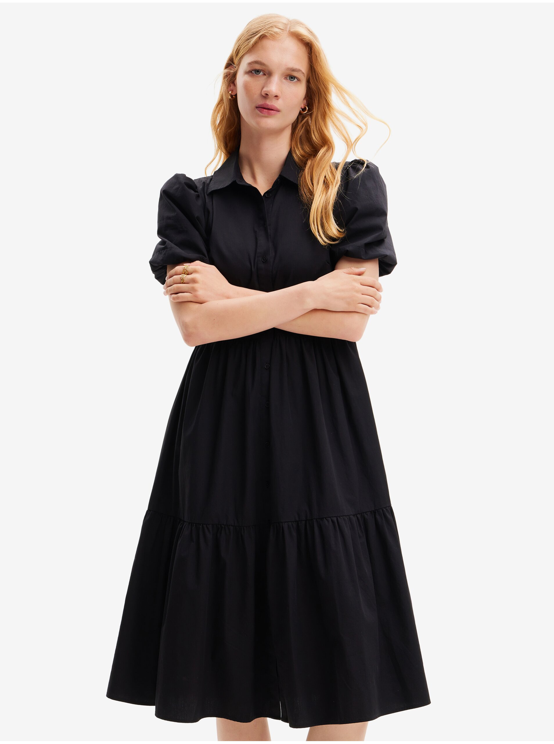 E-shop Černé dámské šaty Desigual Calgary