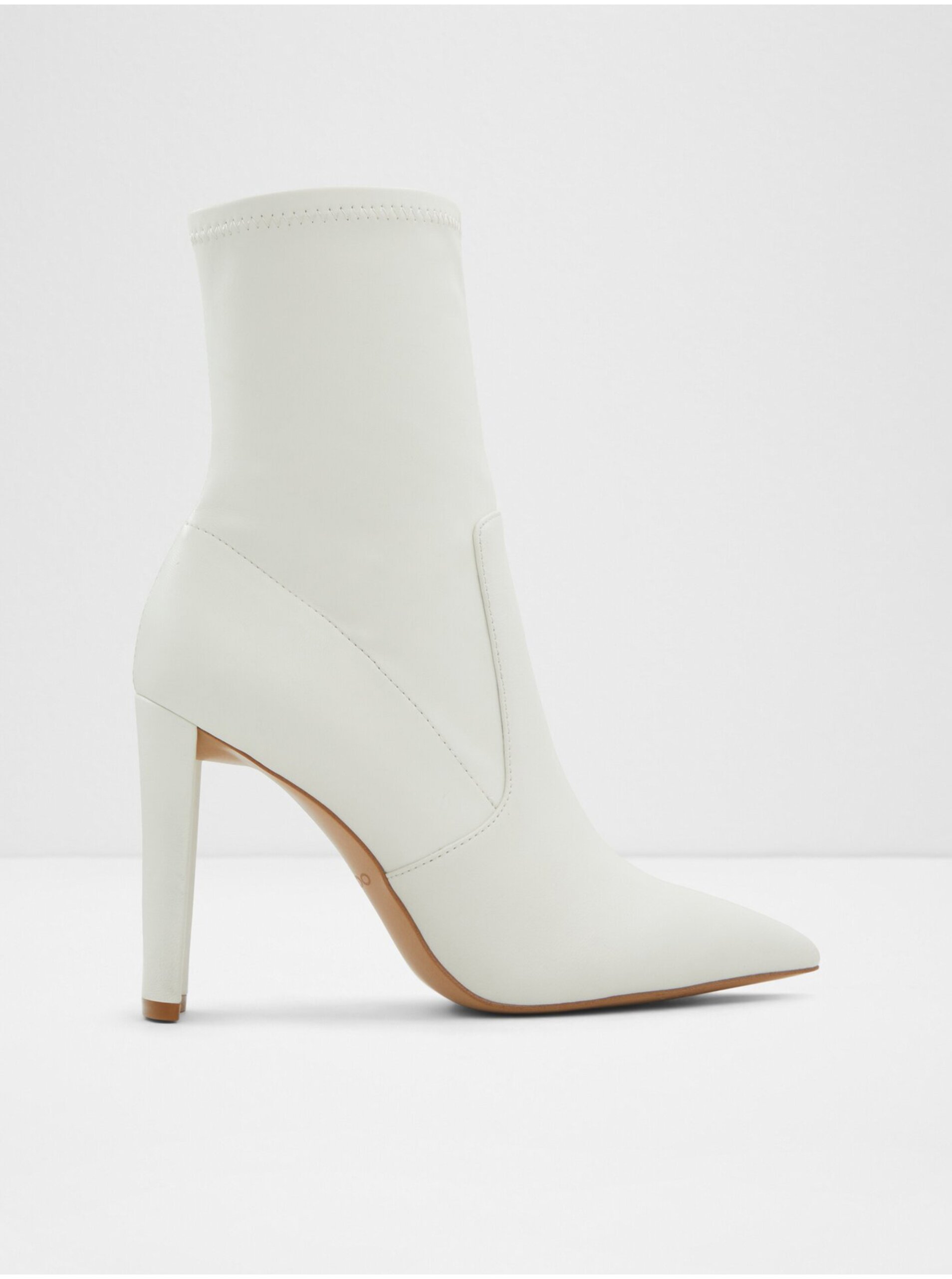 E-shop Biele dámske členkové topánky na vysokom podpätku ALDO Dove
