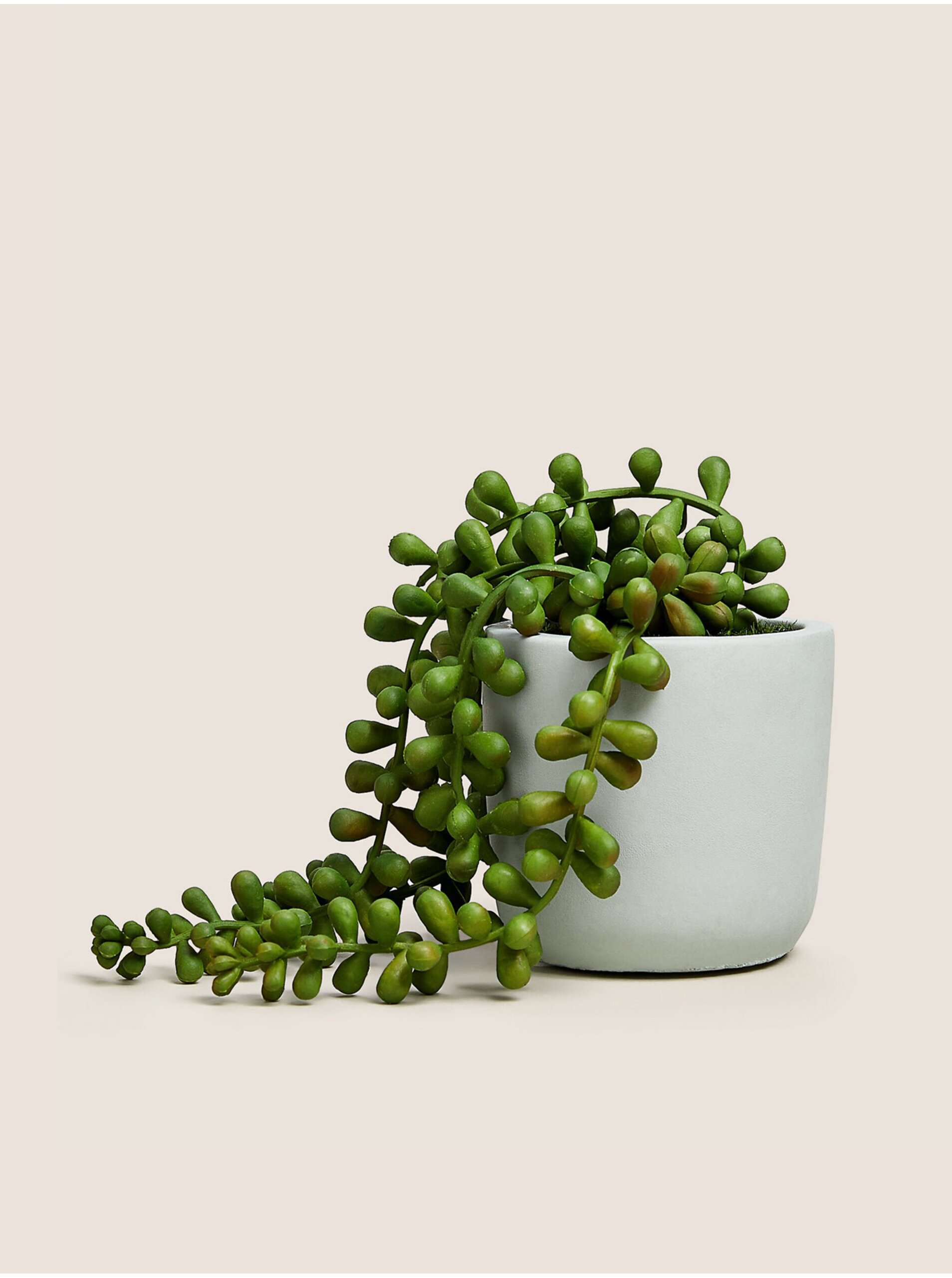 E-shop Zelená umělá převislá květina v květináči ve světle šedé barvě Marks & Spencer