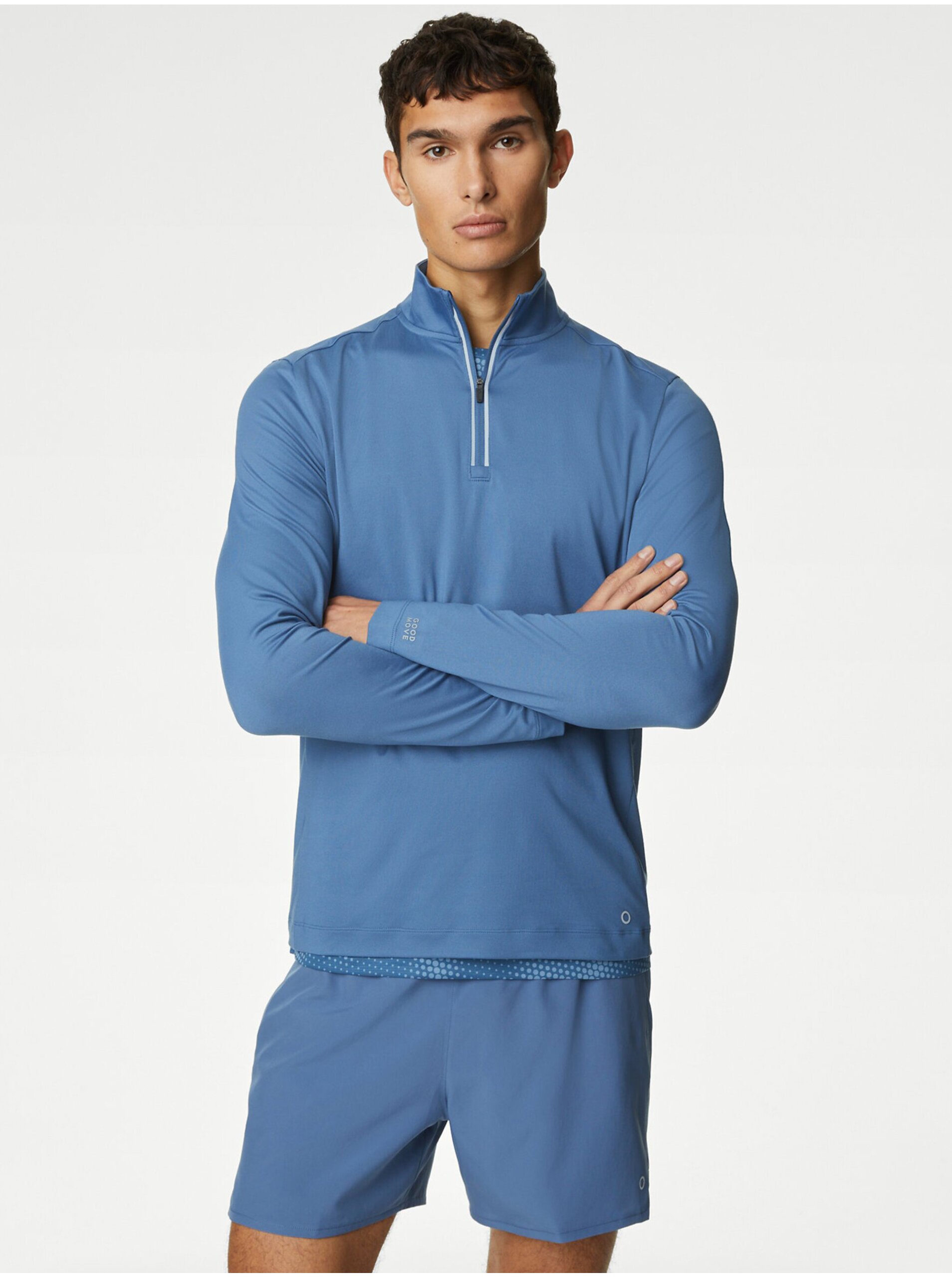 Levně Modré pánské sportovní tričko Marks & Spencer