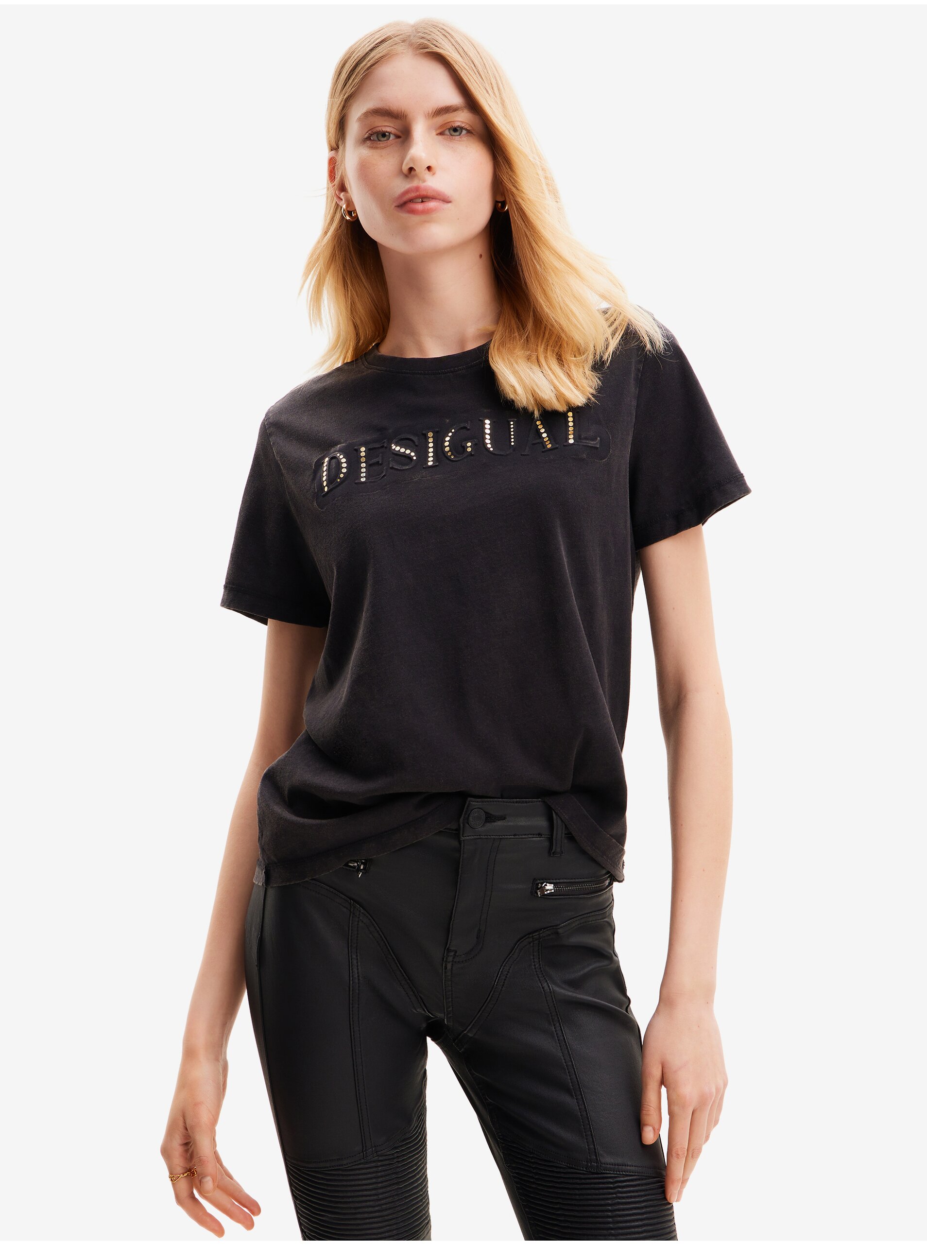 Lacno Čierne dámske tričko Desigual Dublin