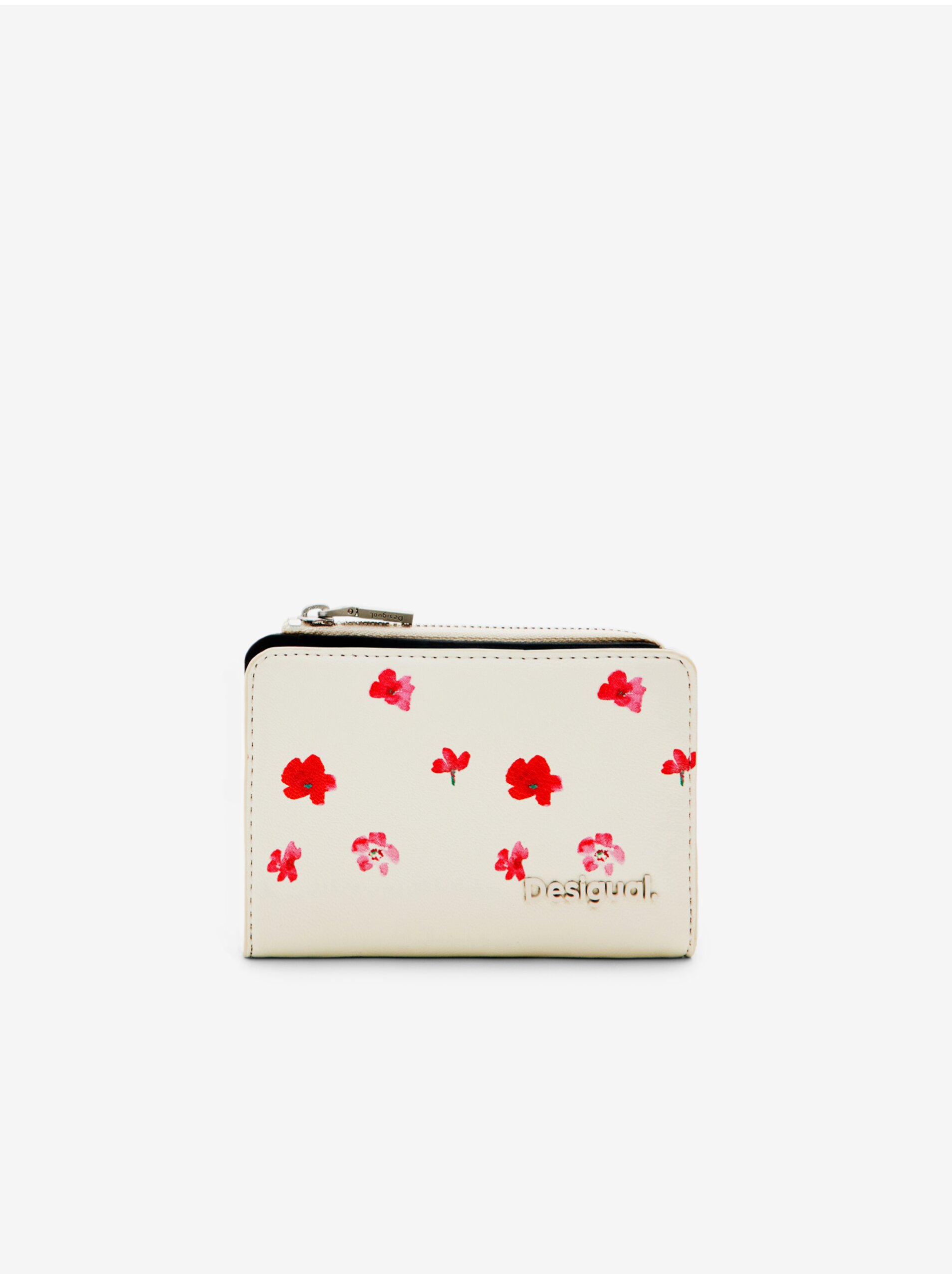 E-shop Krémová dámska kvetovaná peňaženka Desigual Circa Emma Mini