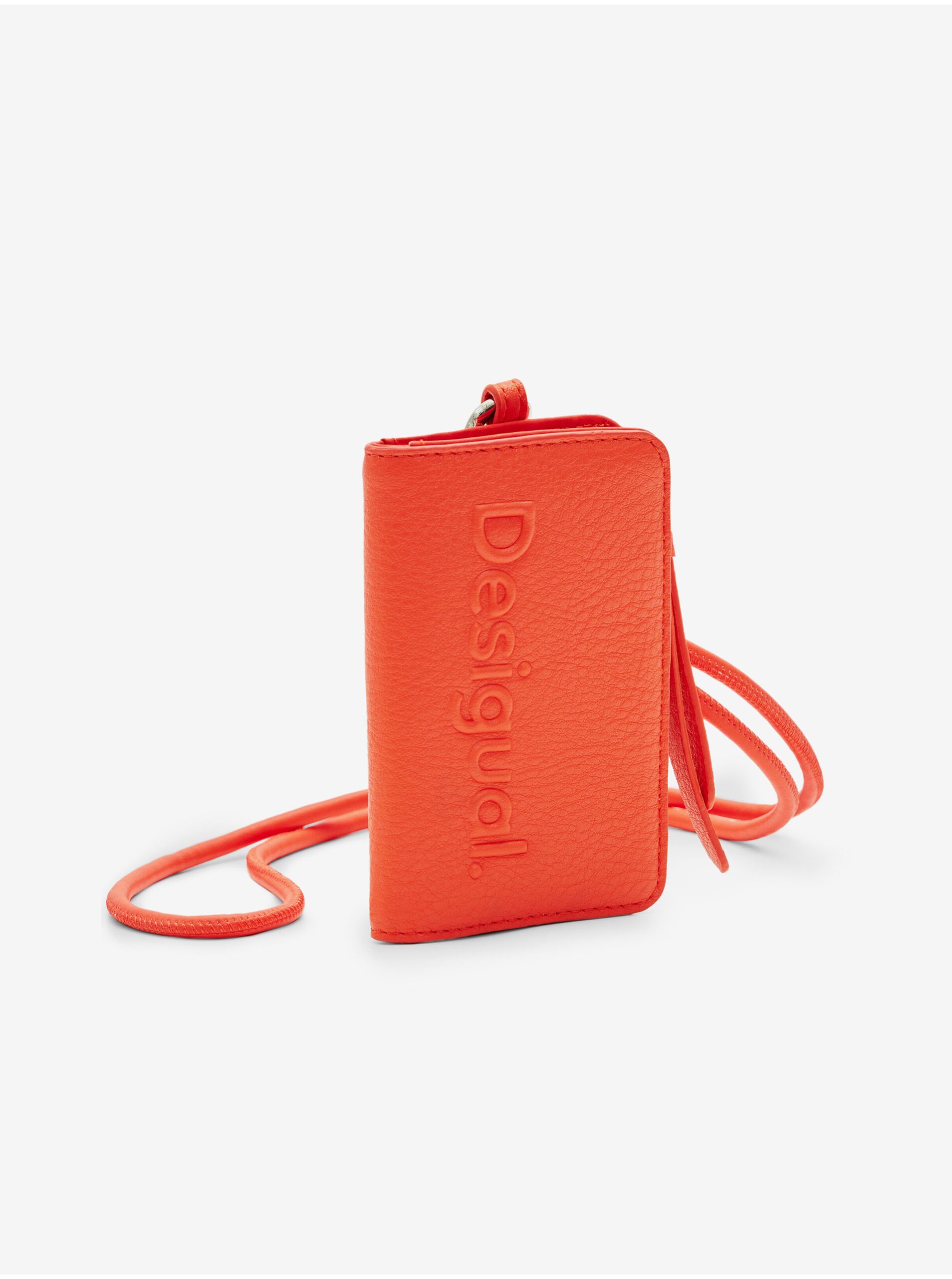 Lacno Oranžová dámska peňaženka na krk Desigual Emma 2.0 Mini