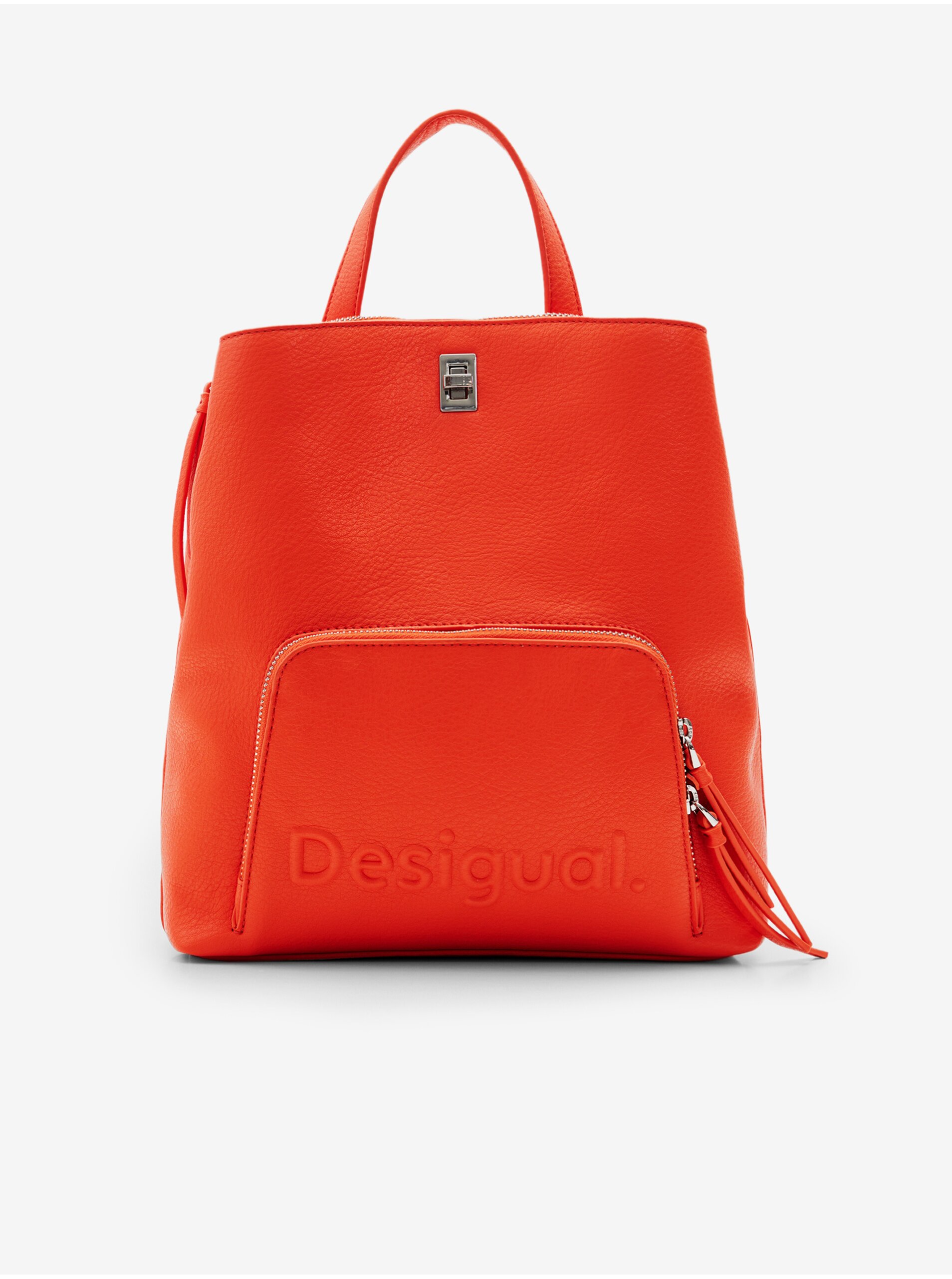 Levně Oranžový dámský batoh Desigual Half Logo 24 Sumy Mini
