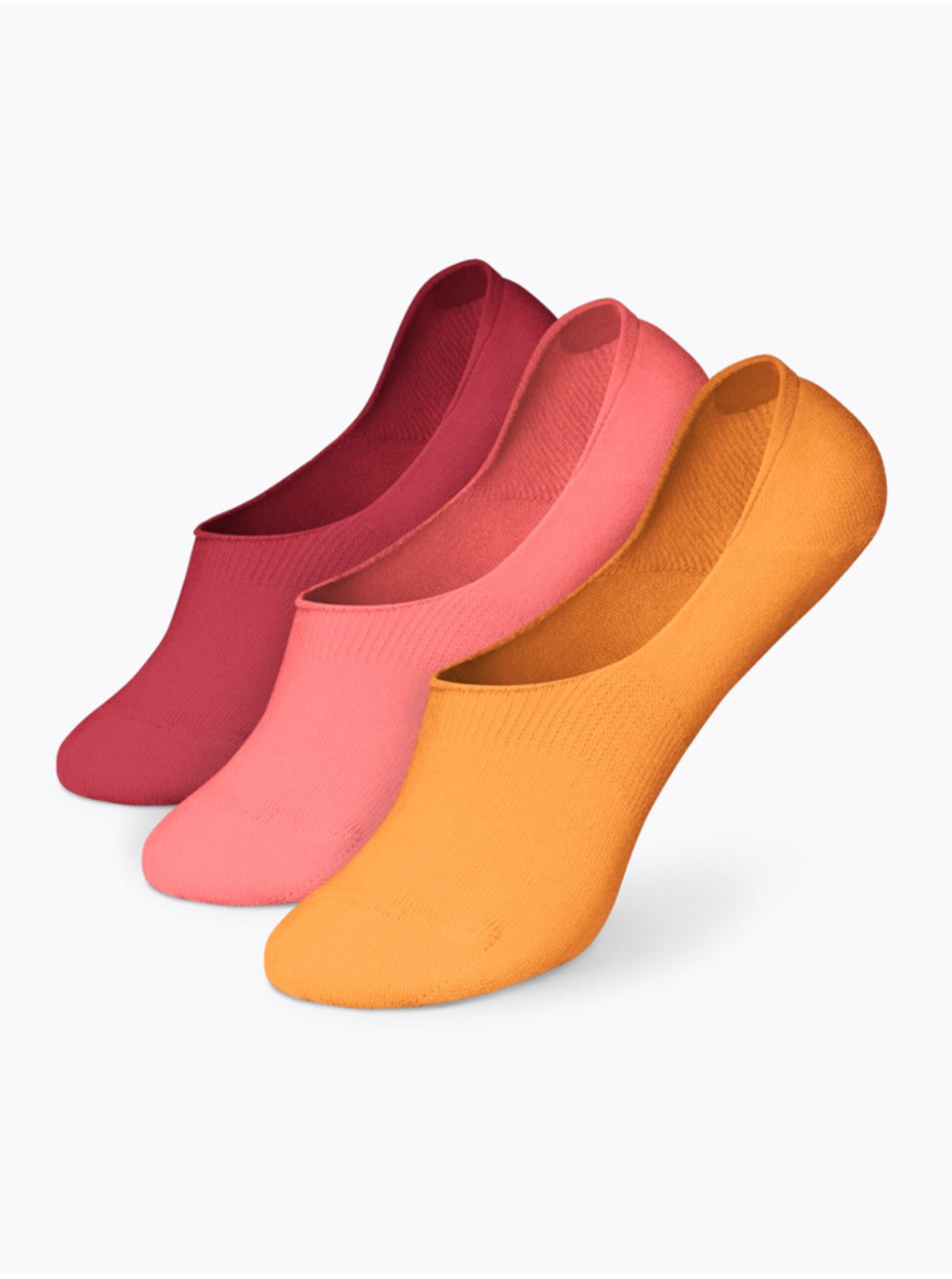 Levně Sada tří dámských ponožek v růžové, vínové a oranžové barvě Dedoles Lízátko