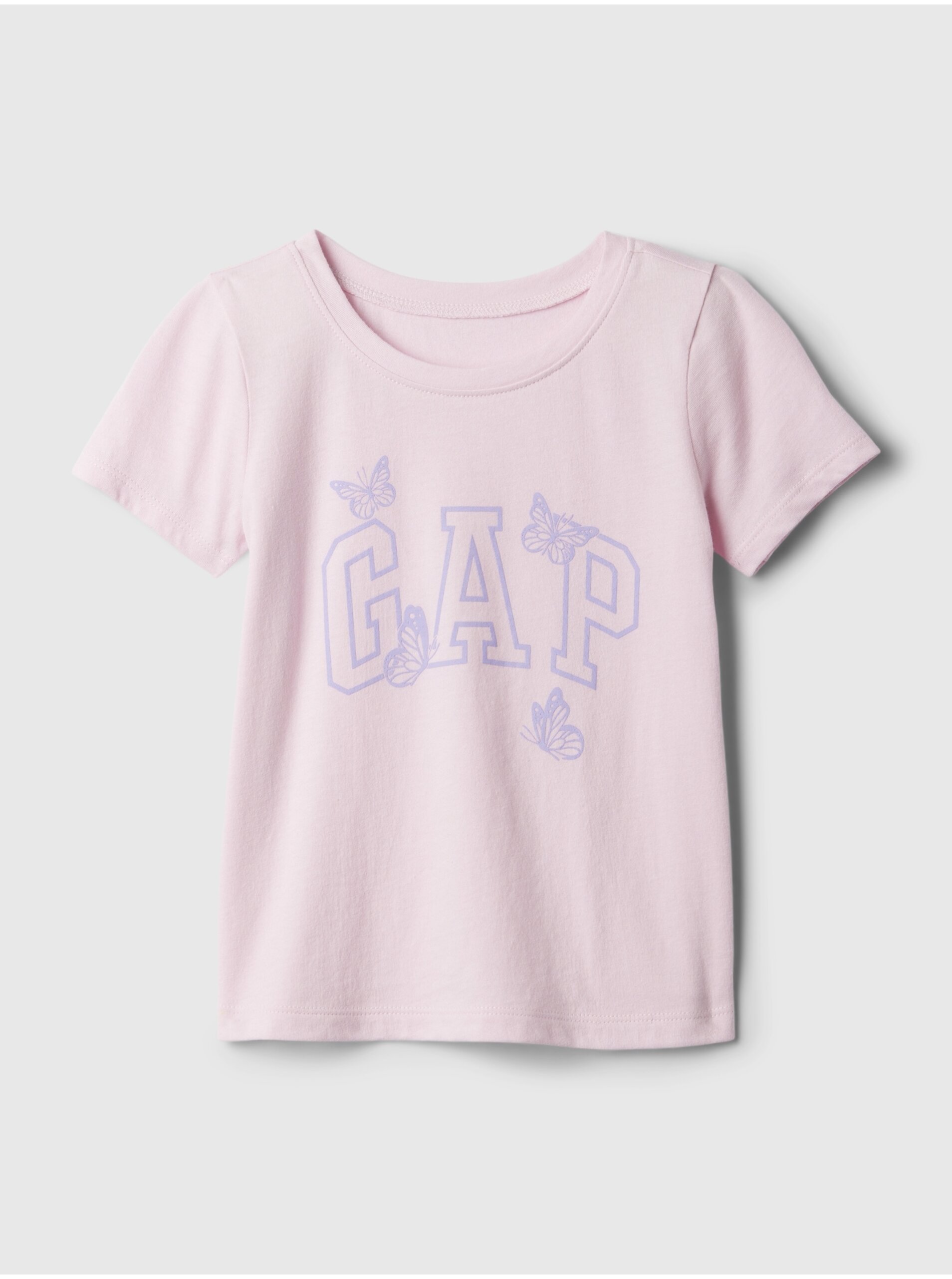 Lacno Svetloružové dievčenské tričko GAP