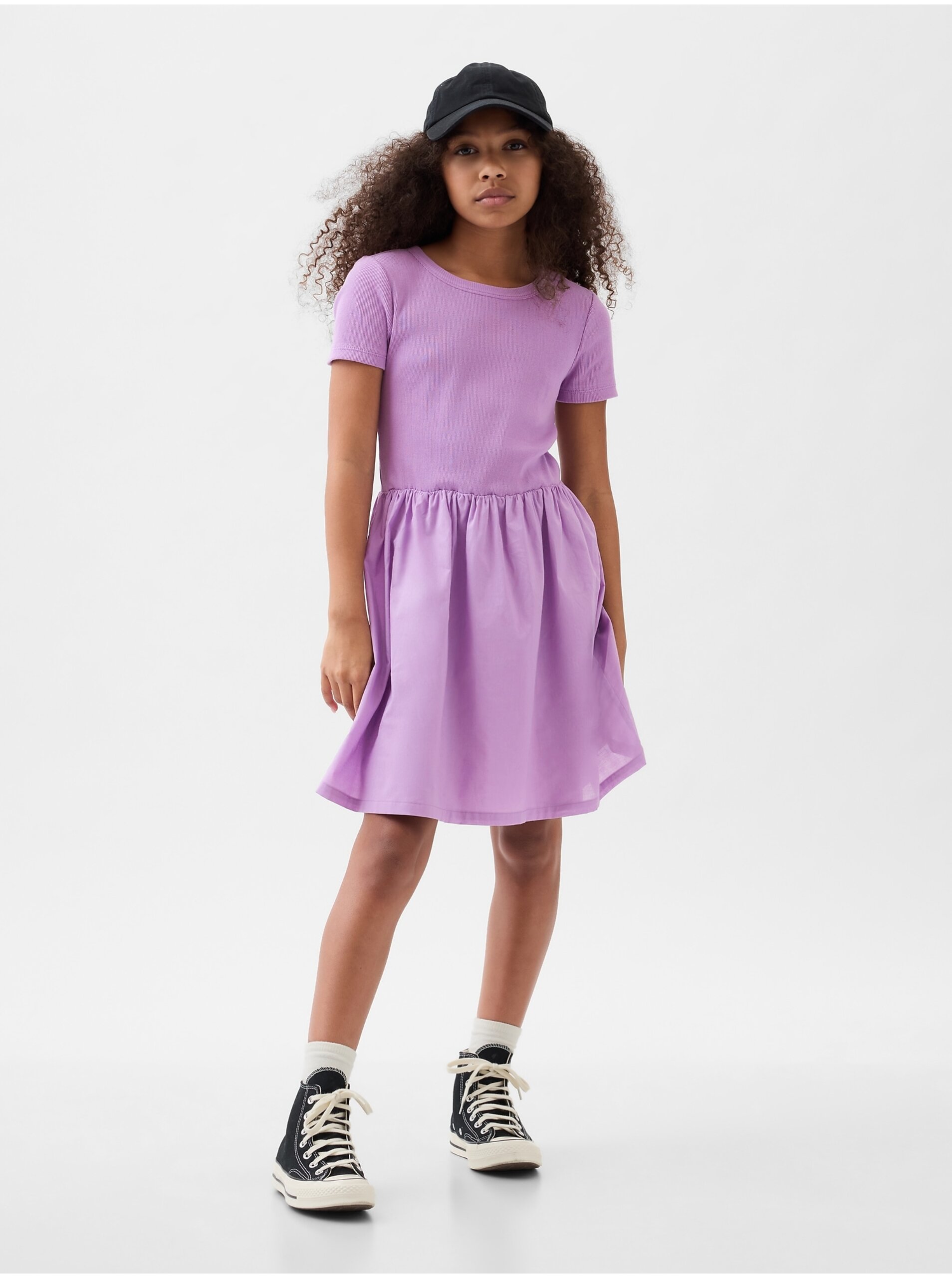 Lacno Svetlo fialové dievčenské šaty GAP