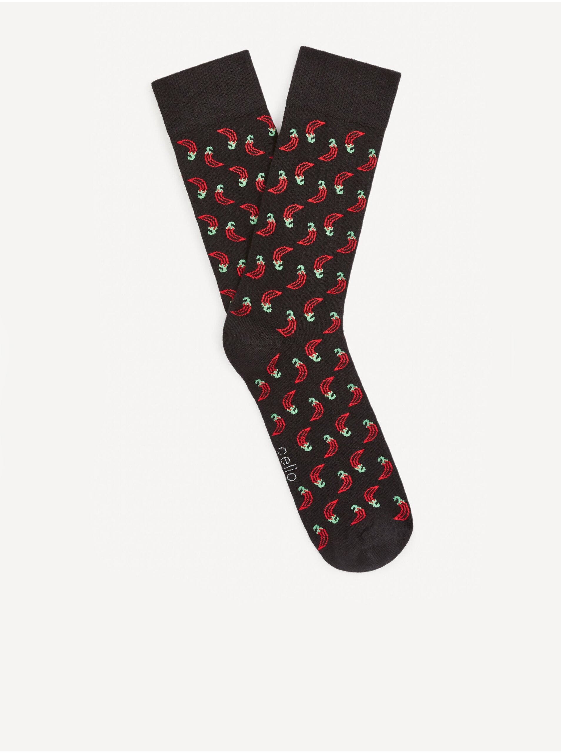 Levně Černé pánské vzorované ponožky Celio Gisopiment