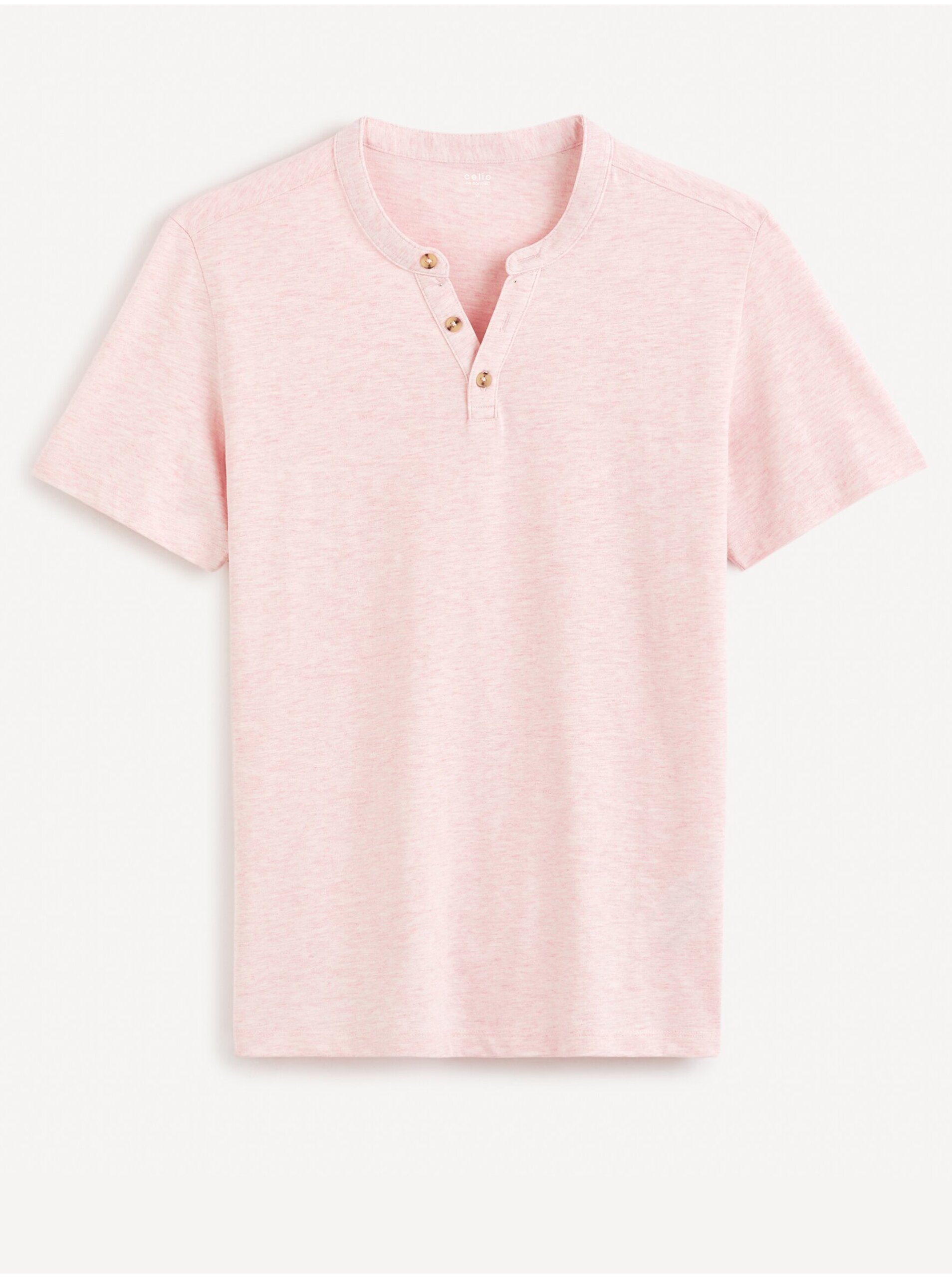Levně Růžové pánské tričko Celio Cegeti