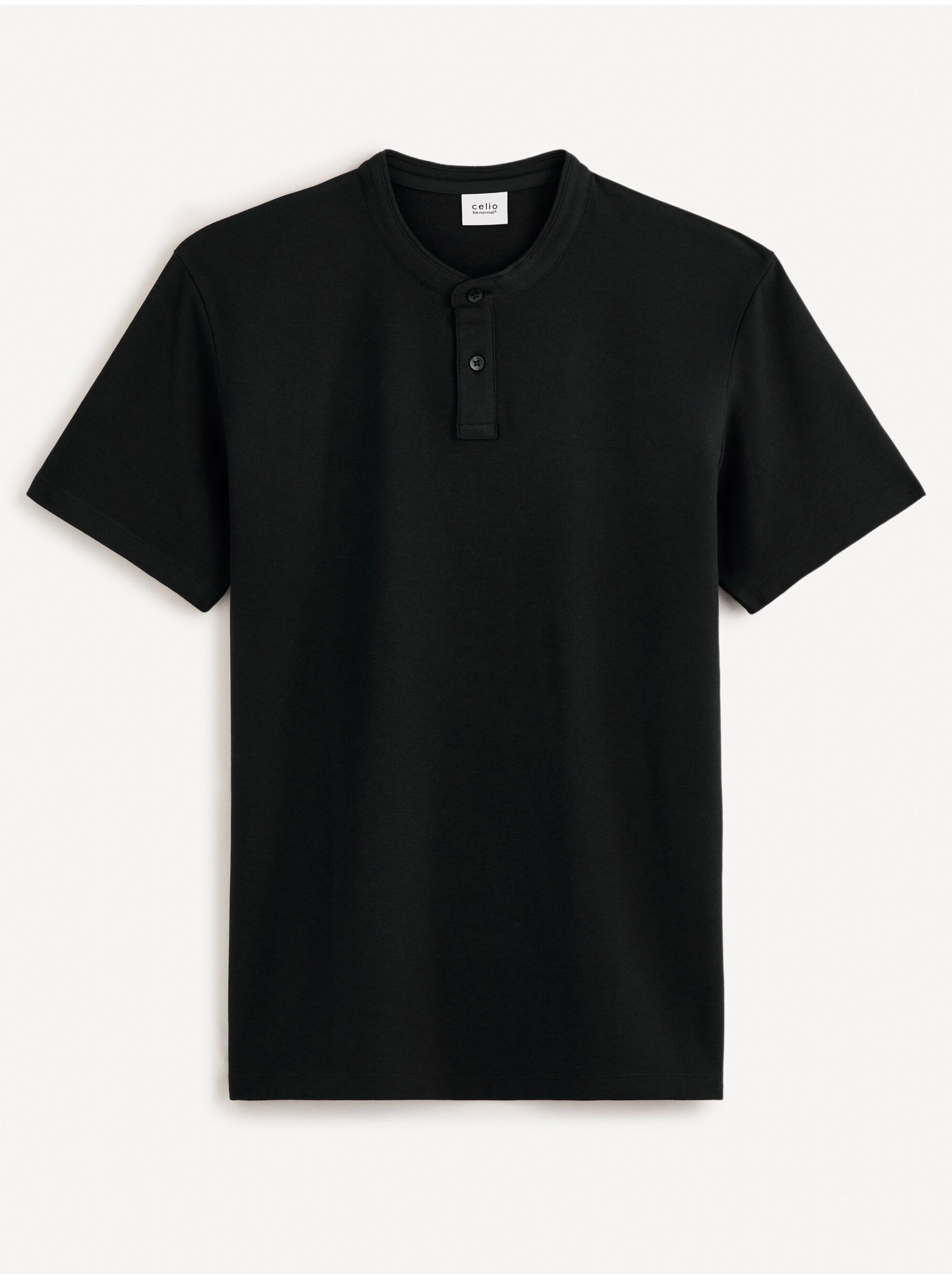 E-shop Černé pánské basic polo tričko Celio Gesohel