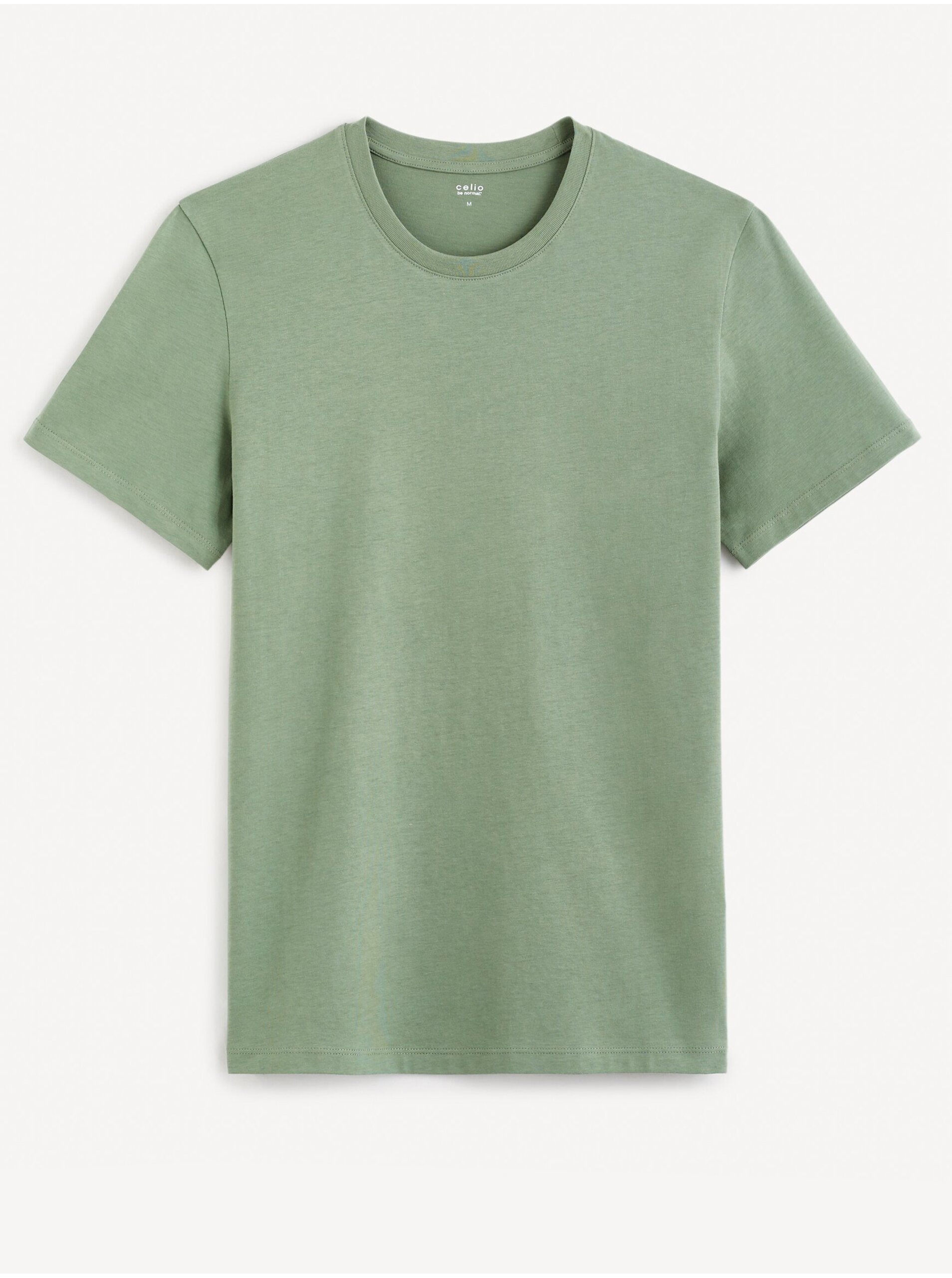Lacno Zelené pánske basic tričko Celio Tebase