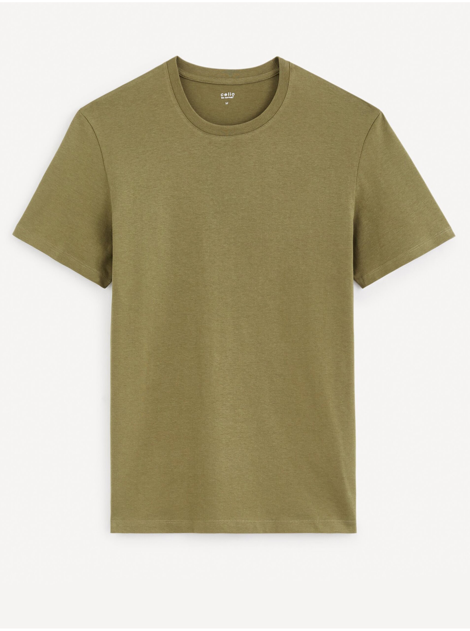 E-shop Khaki pánské basic tričko Celio Tebase
