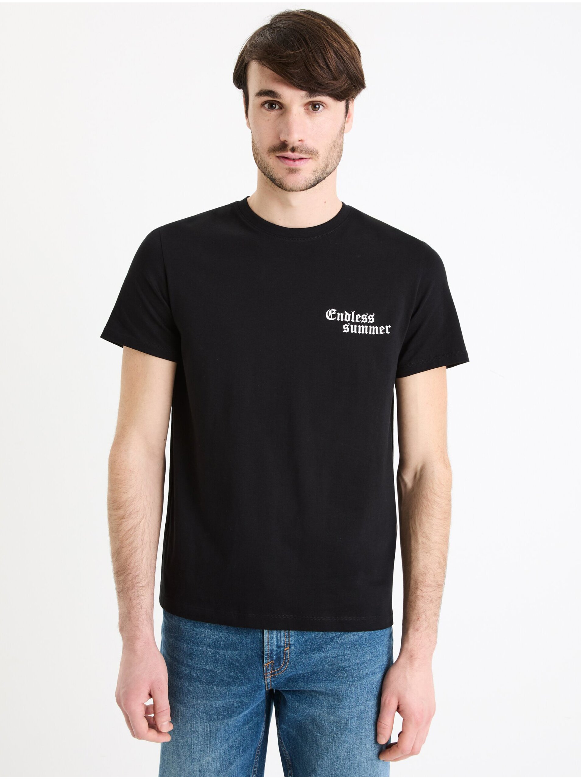 E-shop Černé pánské tričko Celio Gexend