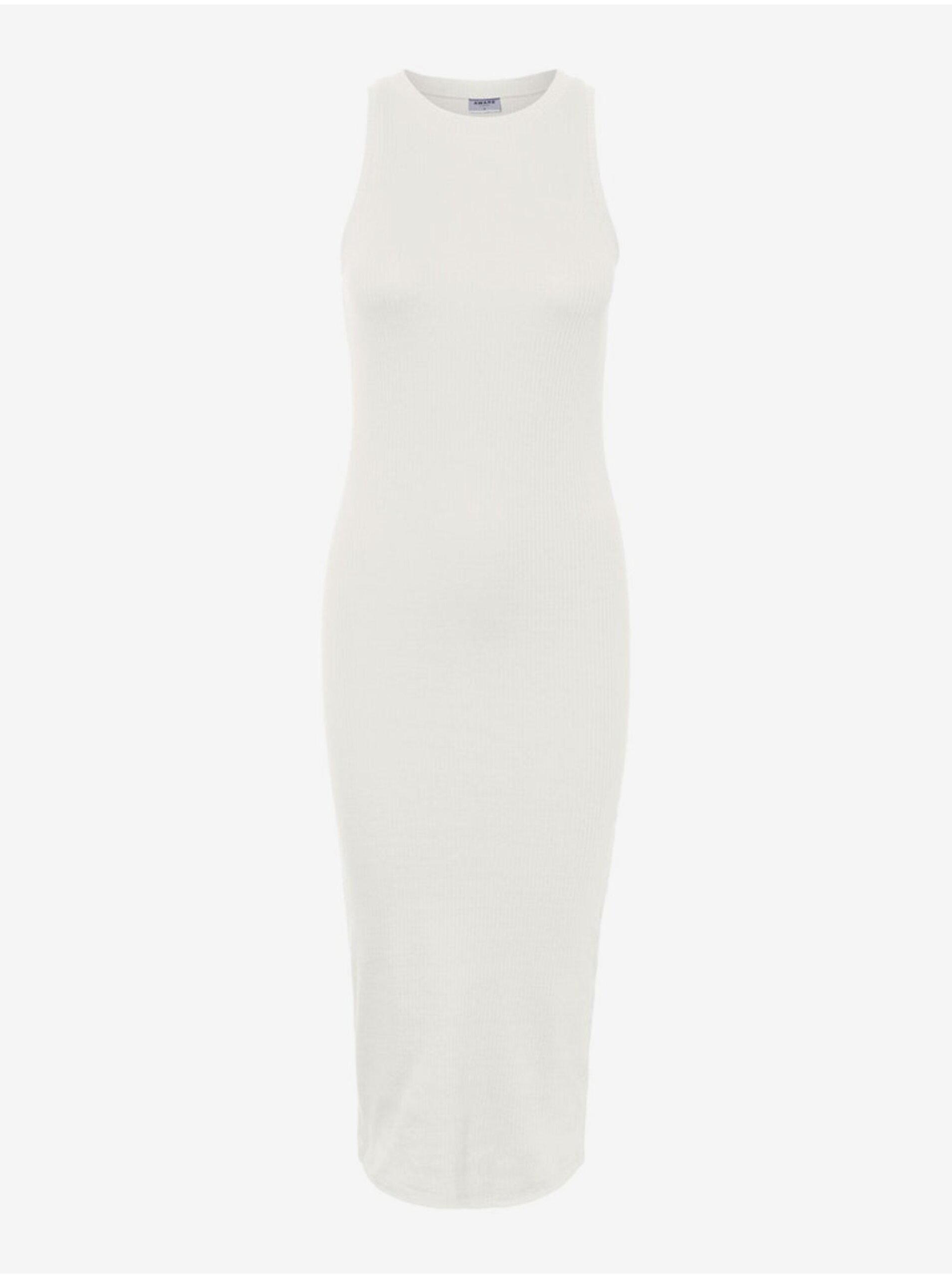 E-shop Bílé dámské pouzdrové basic šaty AWARE by VERO MODA Lavender
