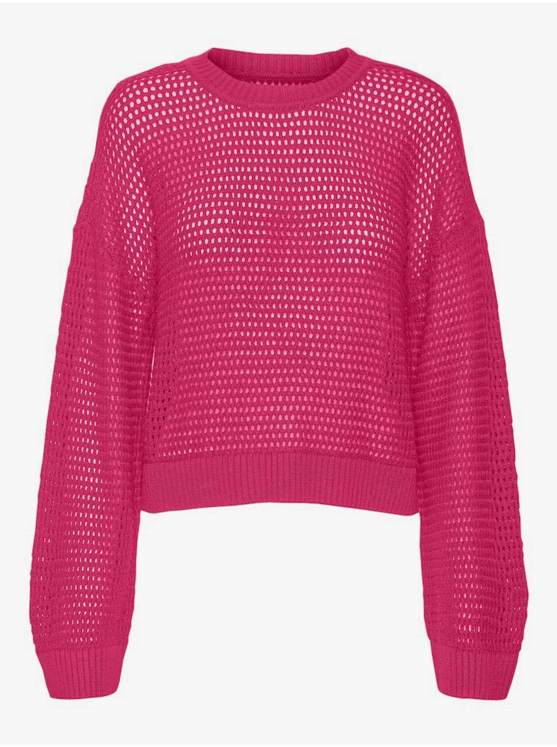Lacno Tmavo ružový dámsky sveter Vero Moda Madera