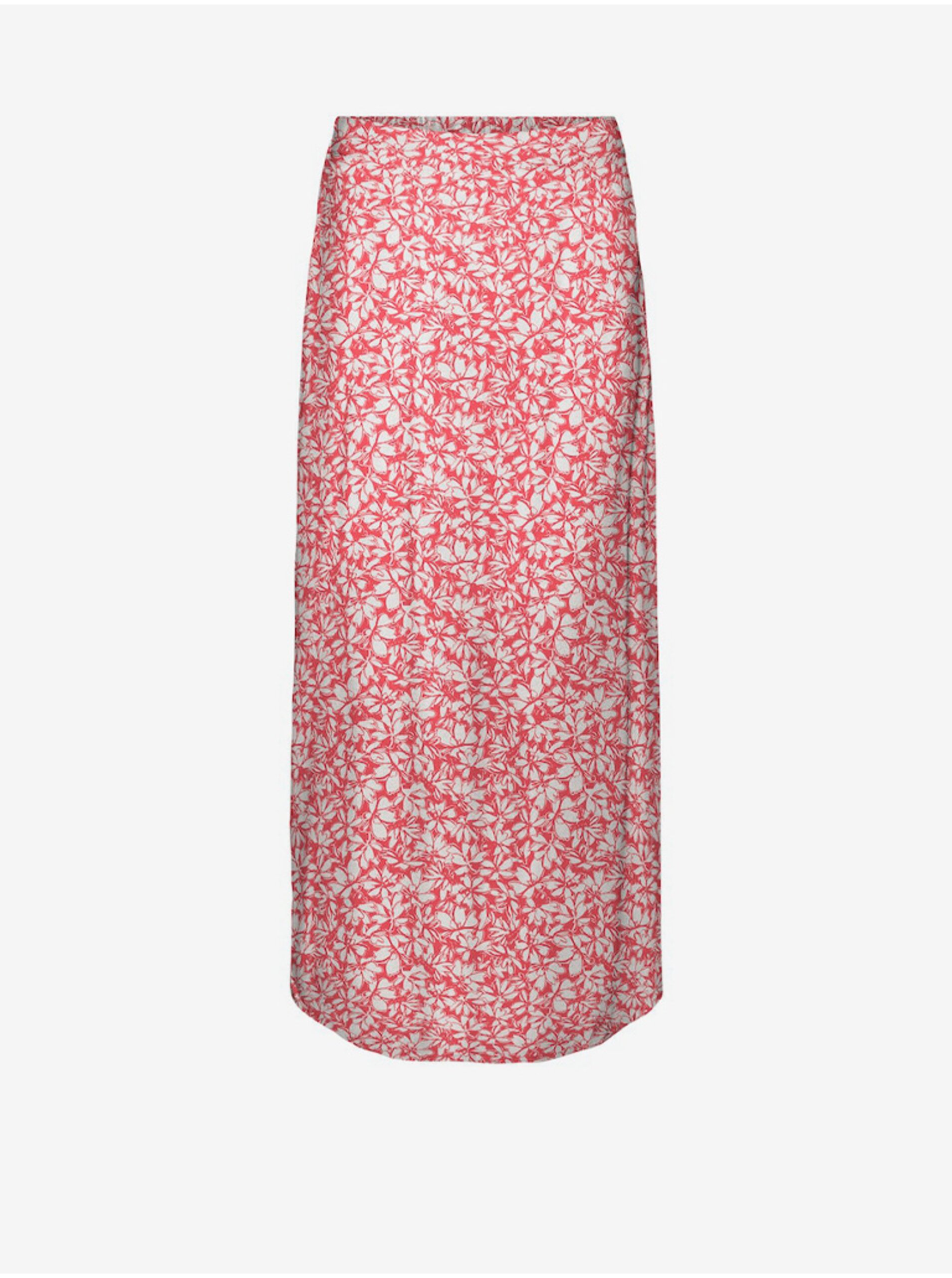 E-shop Bílo-červená dámská maxi sukně Vero Moda Menny