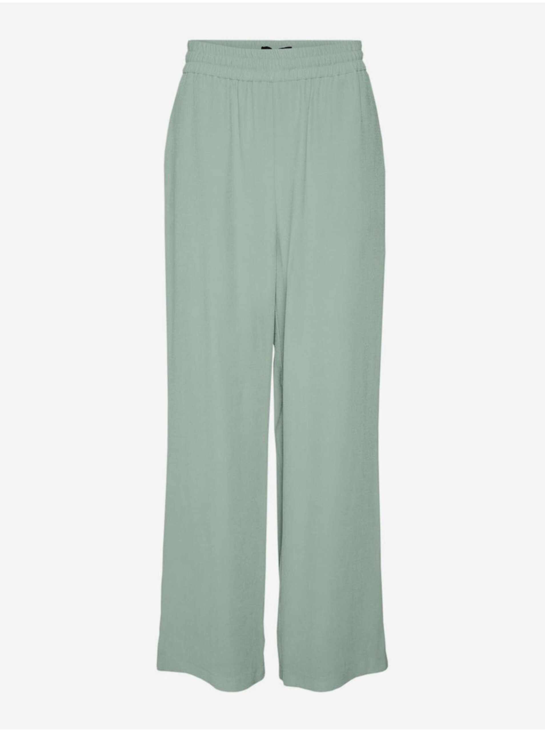 E-shop Světle zelené dámské široké kalhoty Vero Moda Carmen