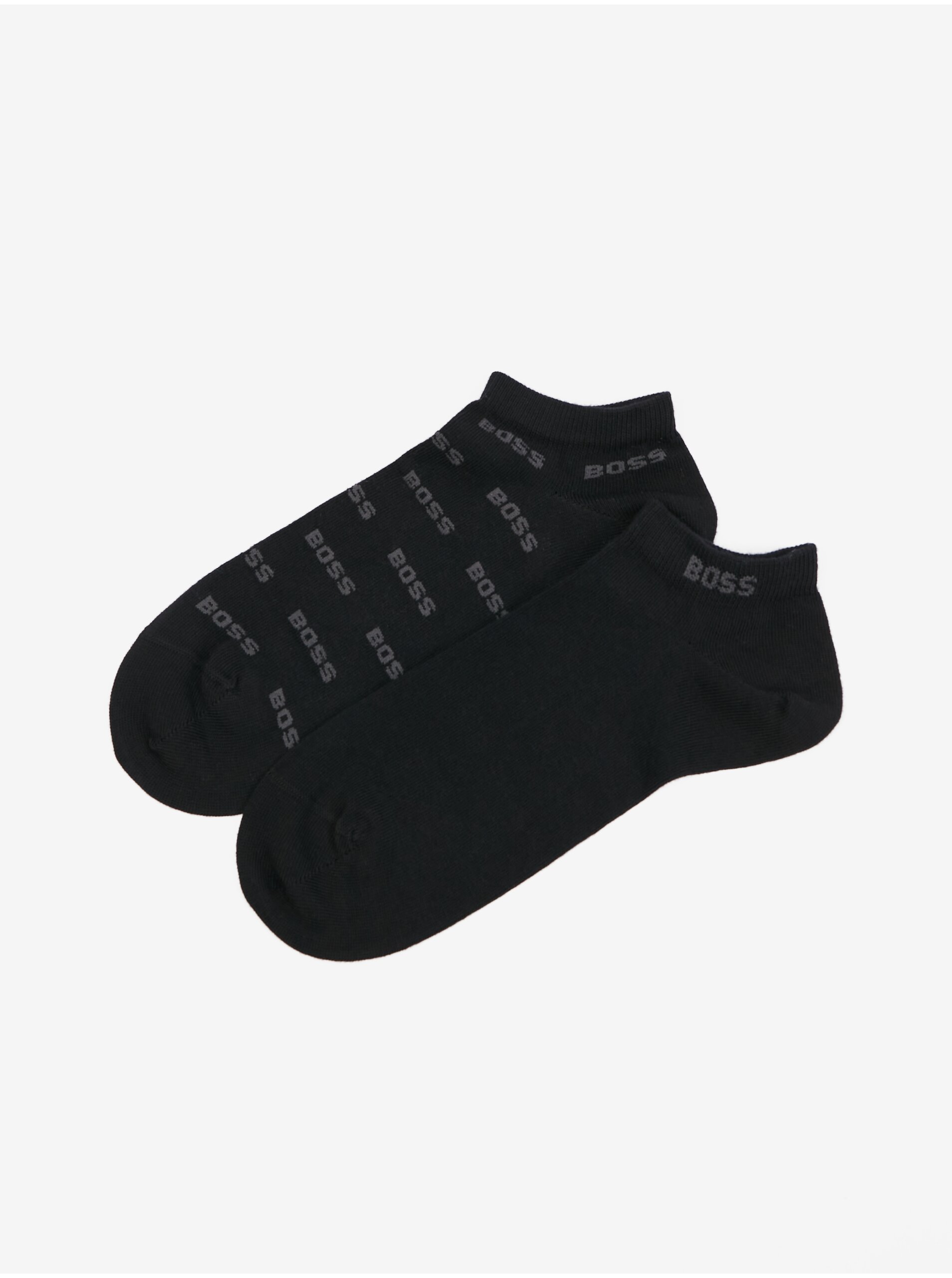 Lacno Súprava dvoch párov pánskych ponožiek v čiernej farbe BOSS