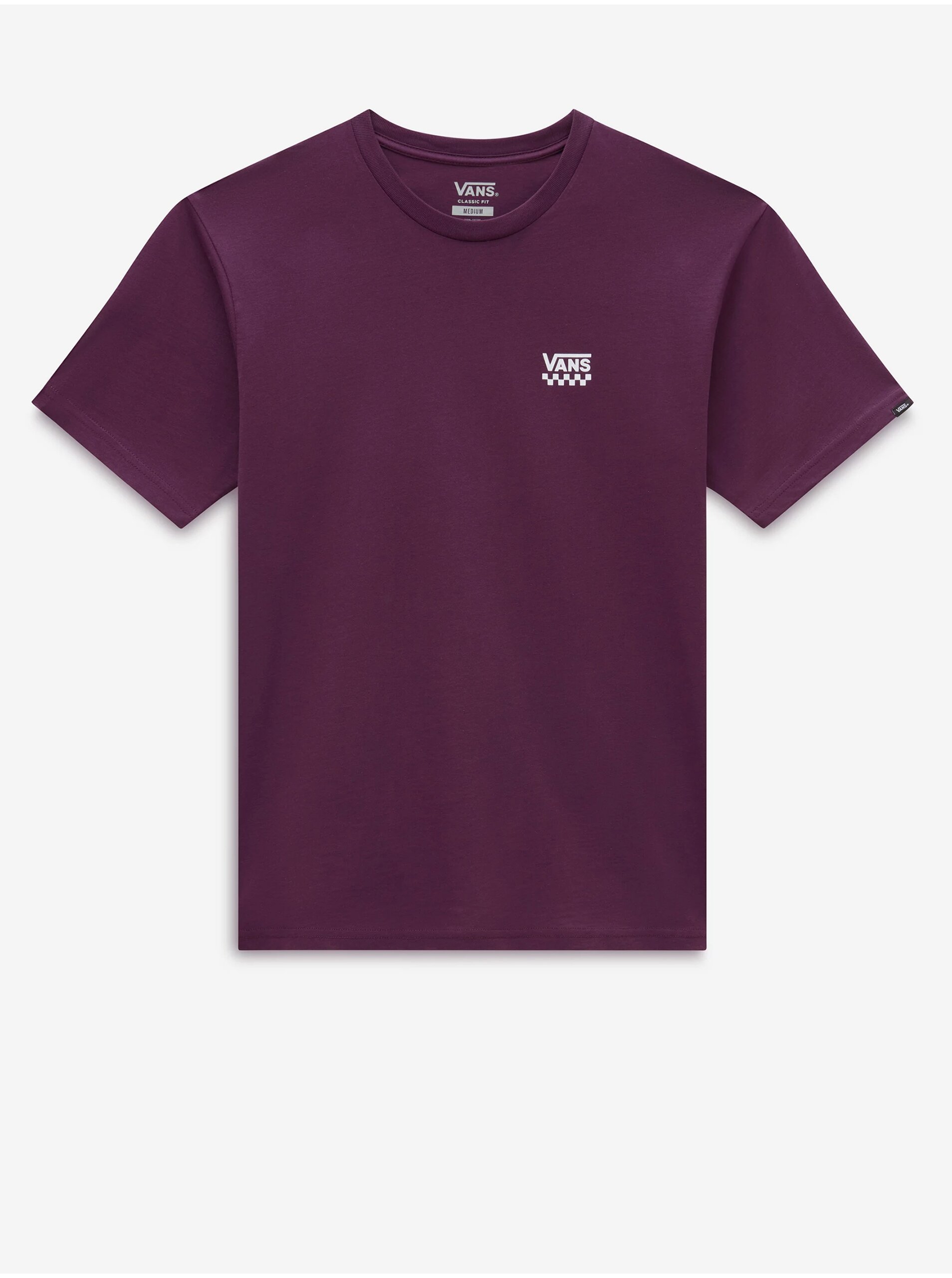 Lacno Tmavo fialové pánske tričko VANS Left Chest Logo II