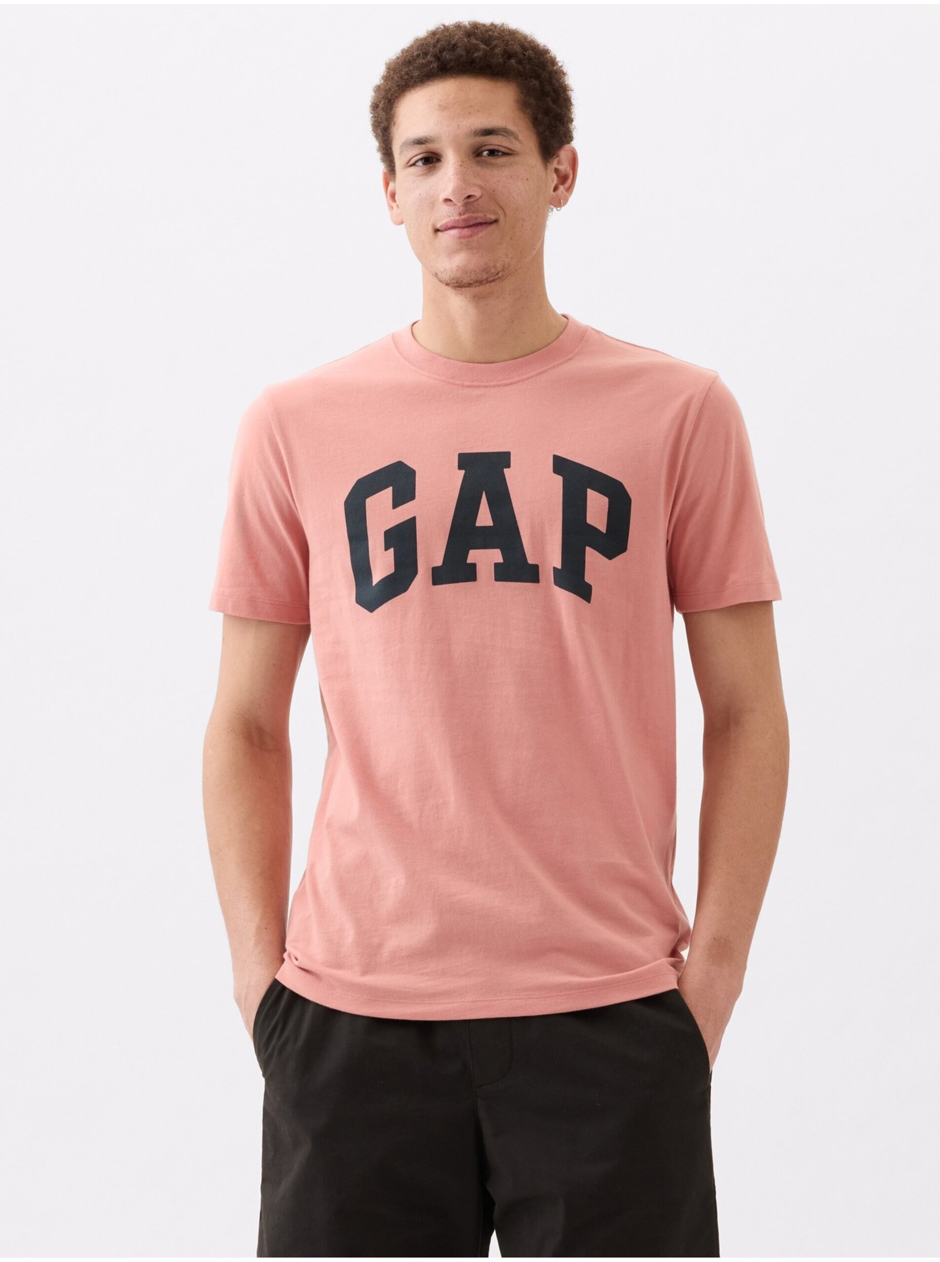 Lacno Svetloružové pánske tričko GAP