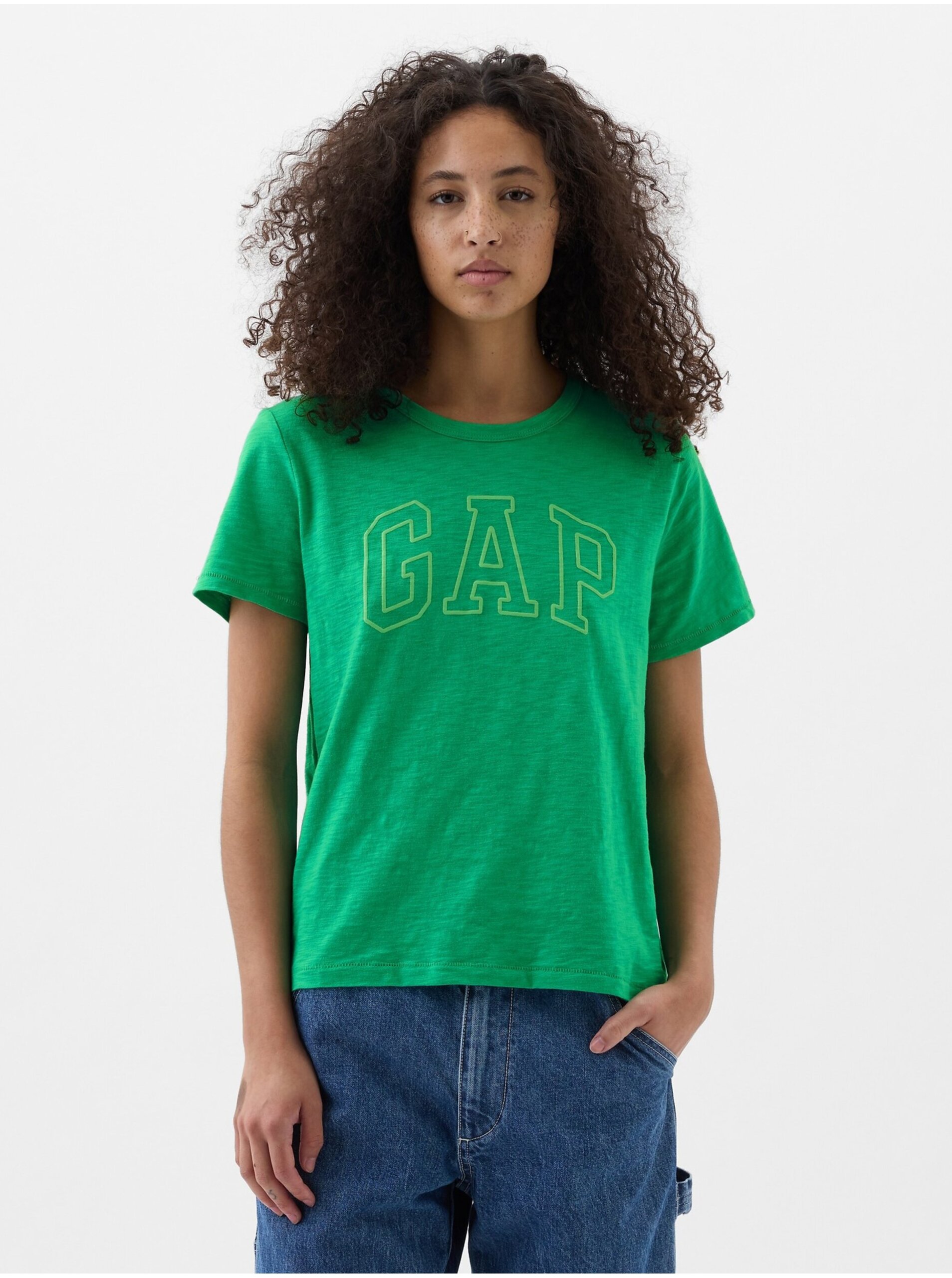E-shop Zelené dámské tričko GAP