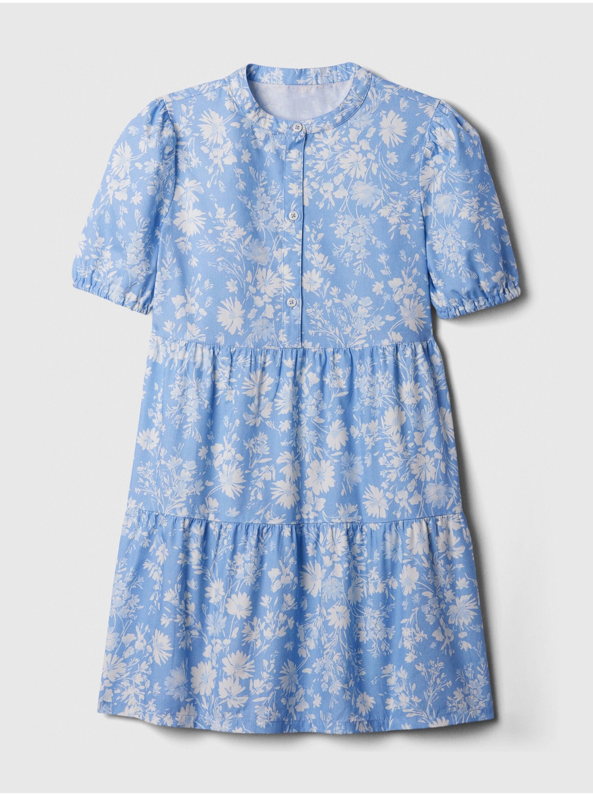 Levně Modré holčičí květované šaty GAP