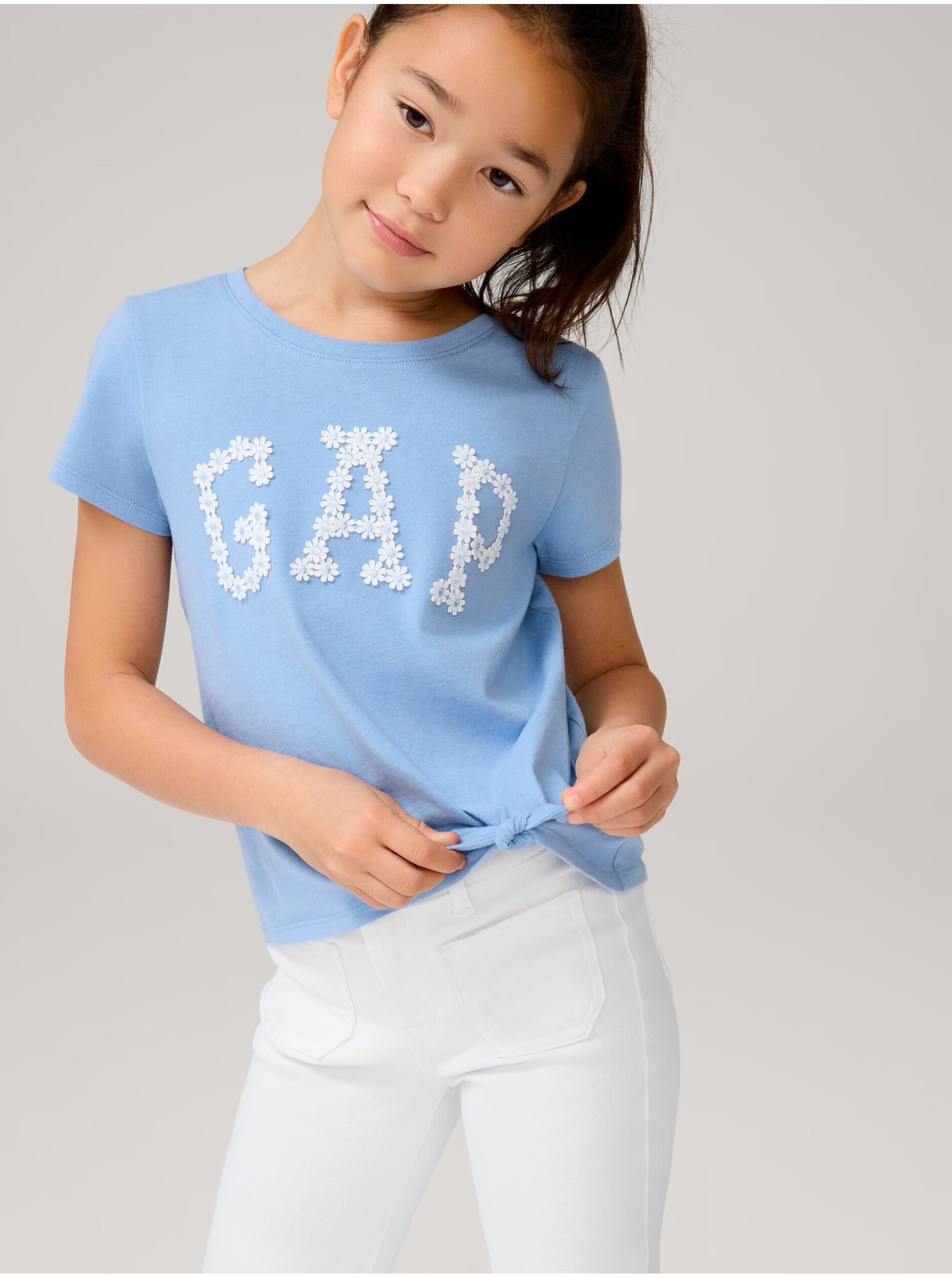 Levně Modré holčičí tričko GAP