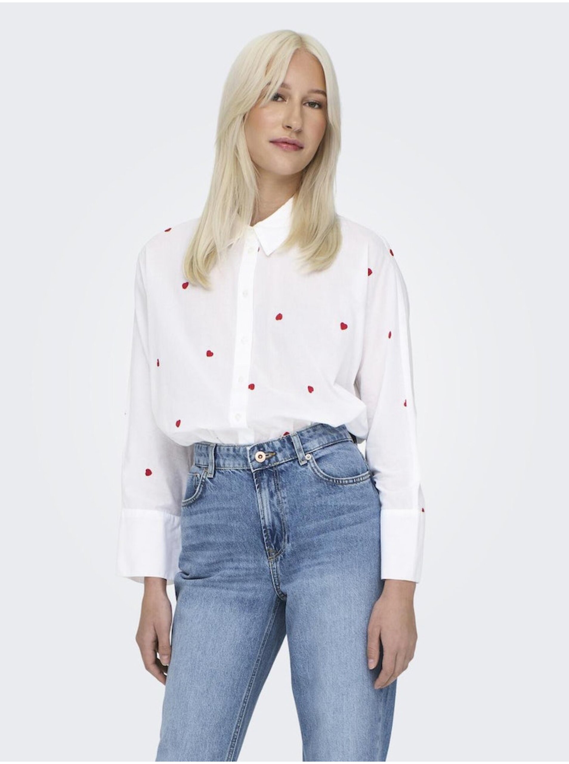 Levně Bílá dámská vzorovaná košile ONLY New Lina