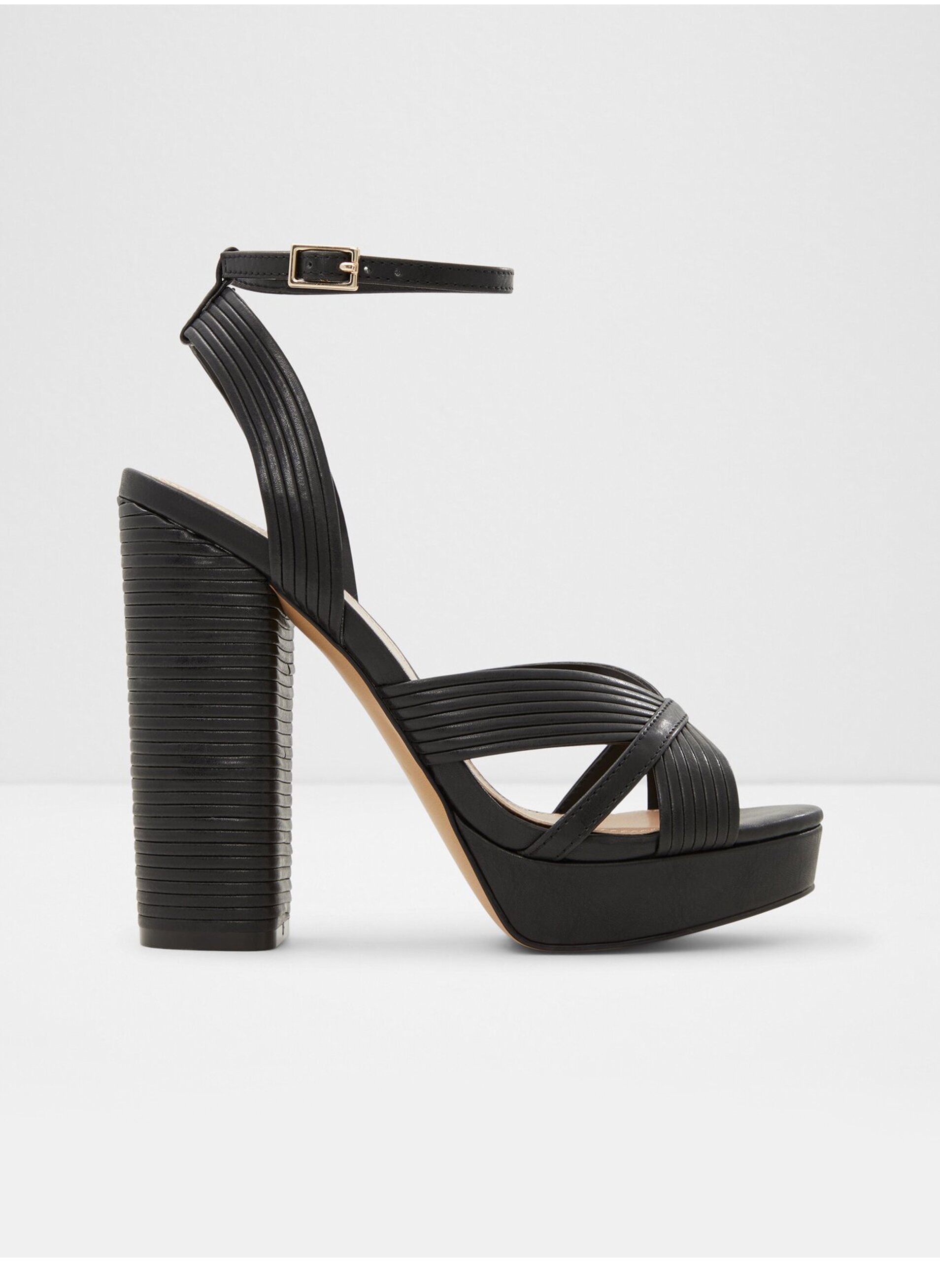 E-shop Černé dámské sandály na podpatku Aldo Hally