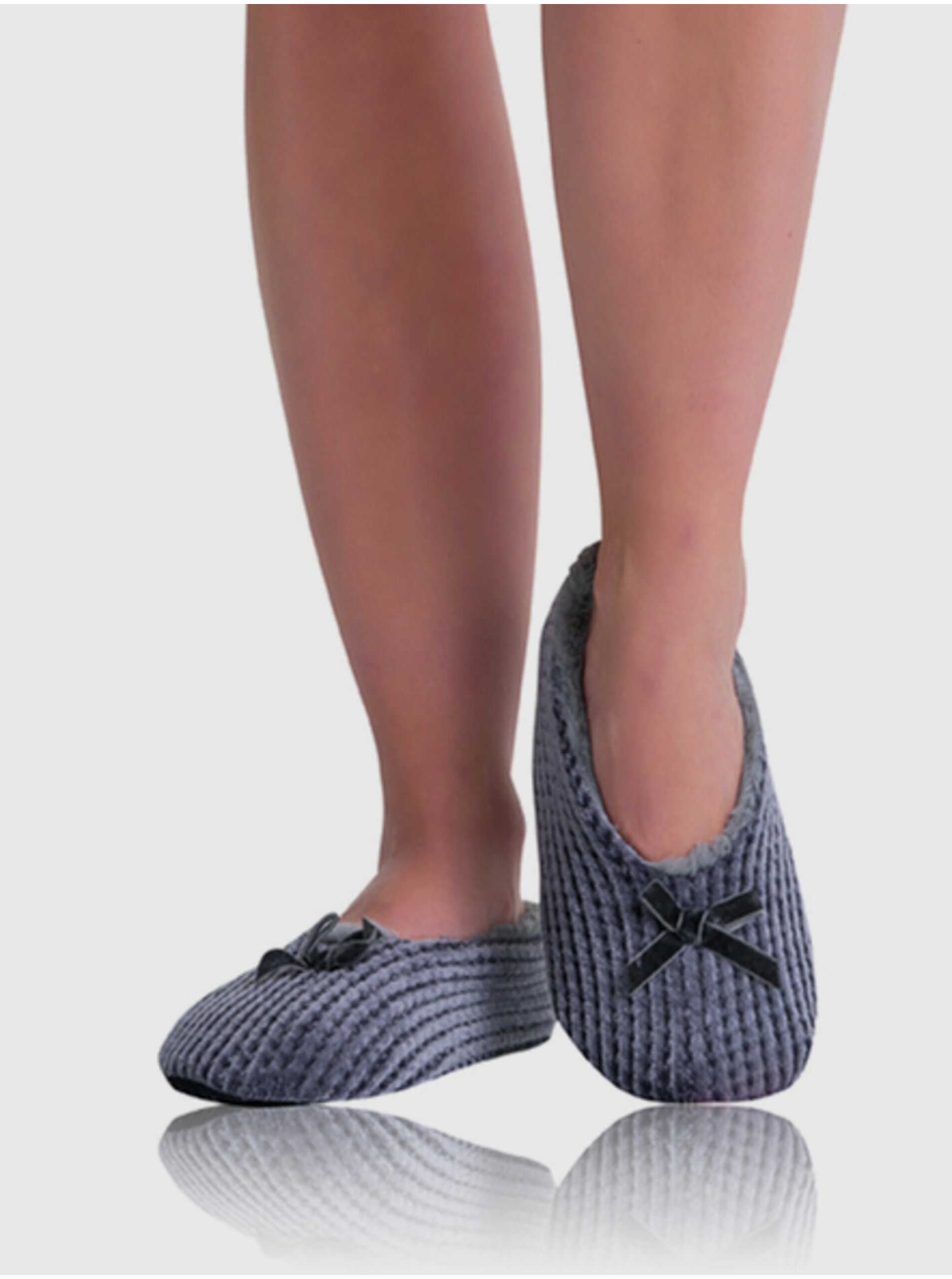 E-shop Šedé dámské domácí bačkory BELLINDA Home Shoes