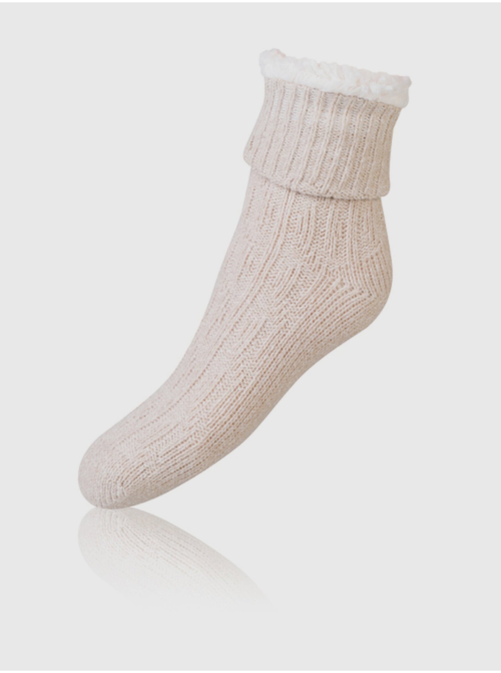 Lacno Béžové dámske extrémne teplé ponožky BELLINDA Extra Warm