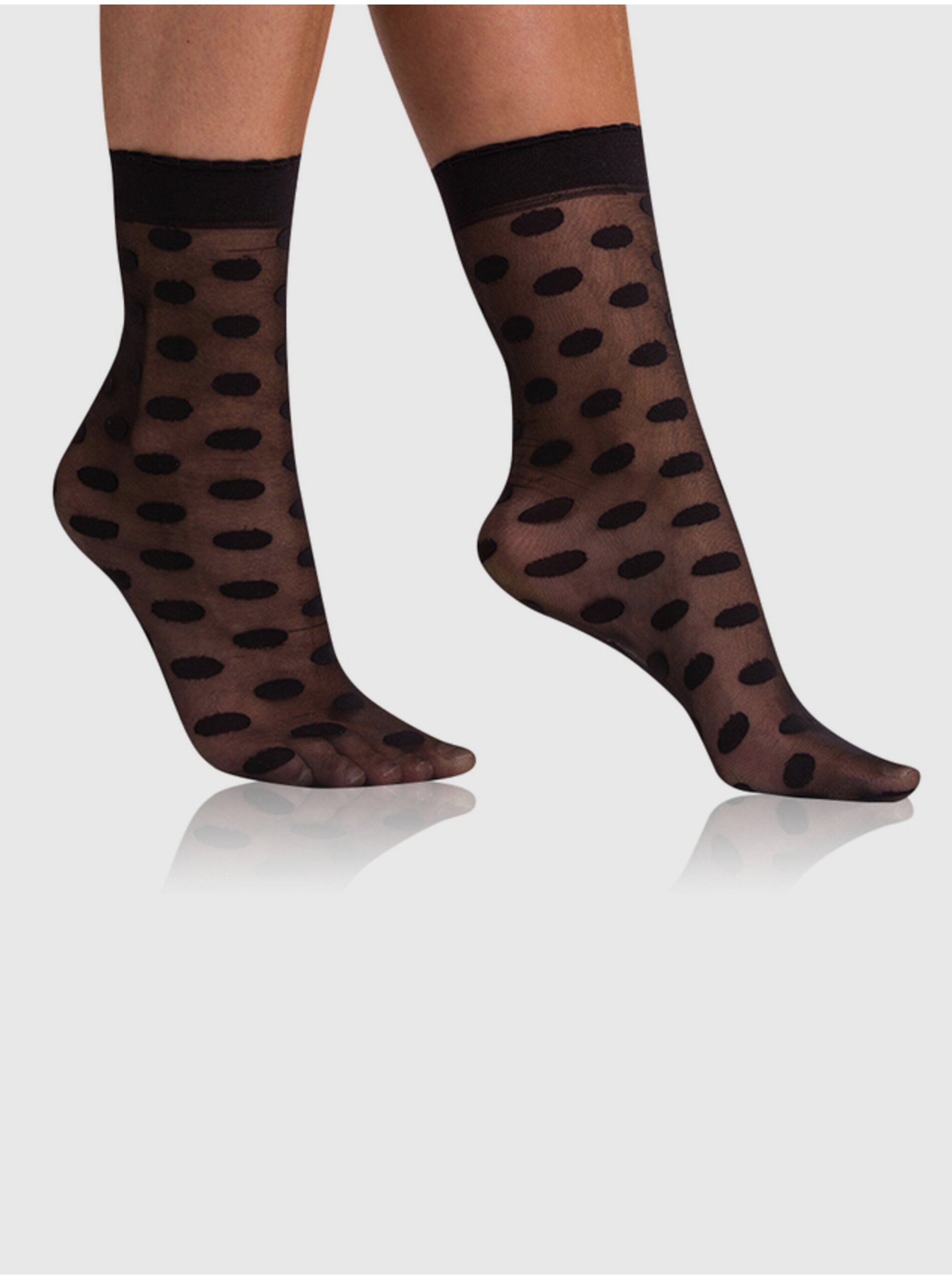 Lacno Čierne dámske vzorované ponožky BELLINDA Chic