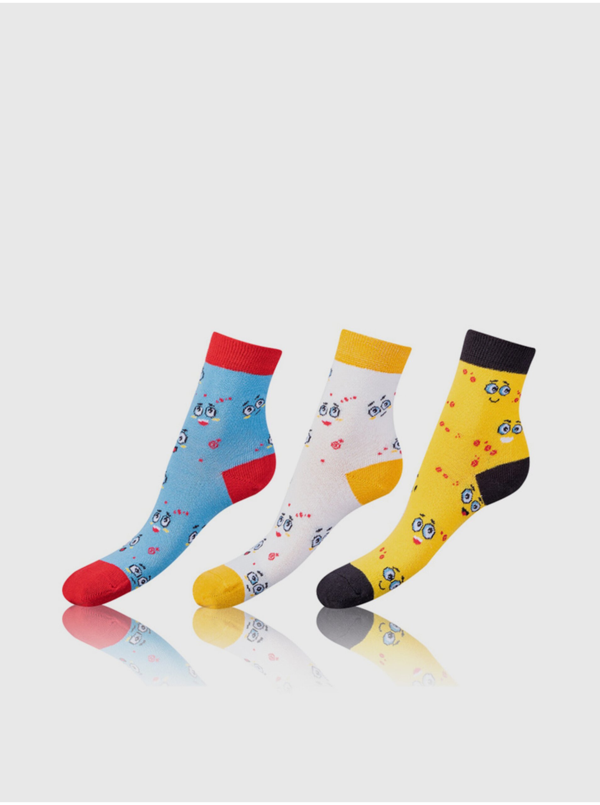 E-shop Sada tří párů dětských vzorovaných ponožek BELLINDA Crazy Kids