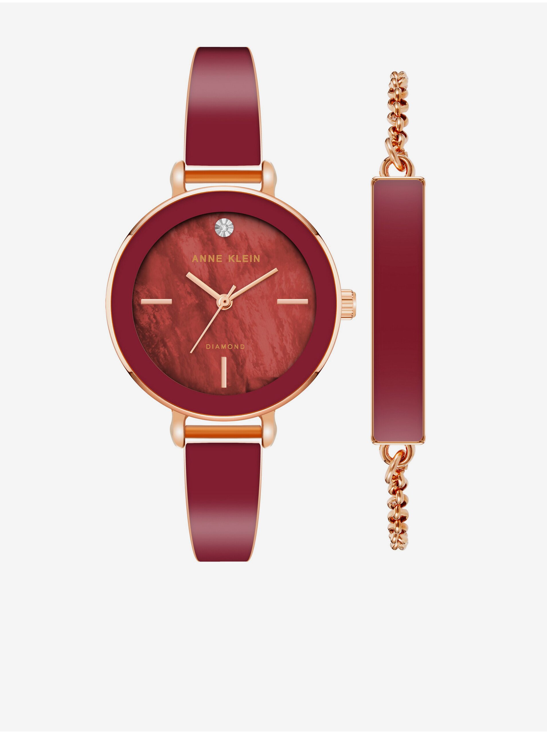 Lacno Sada hodiniek a náramku v ružovozlatej farbe Anne Klein
