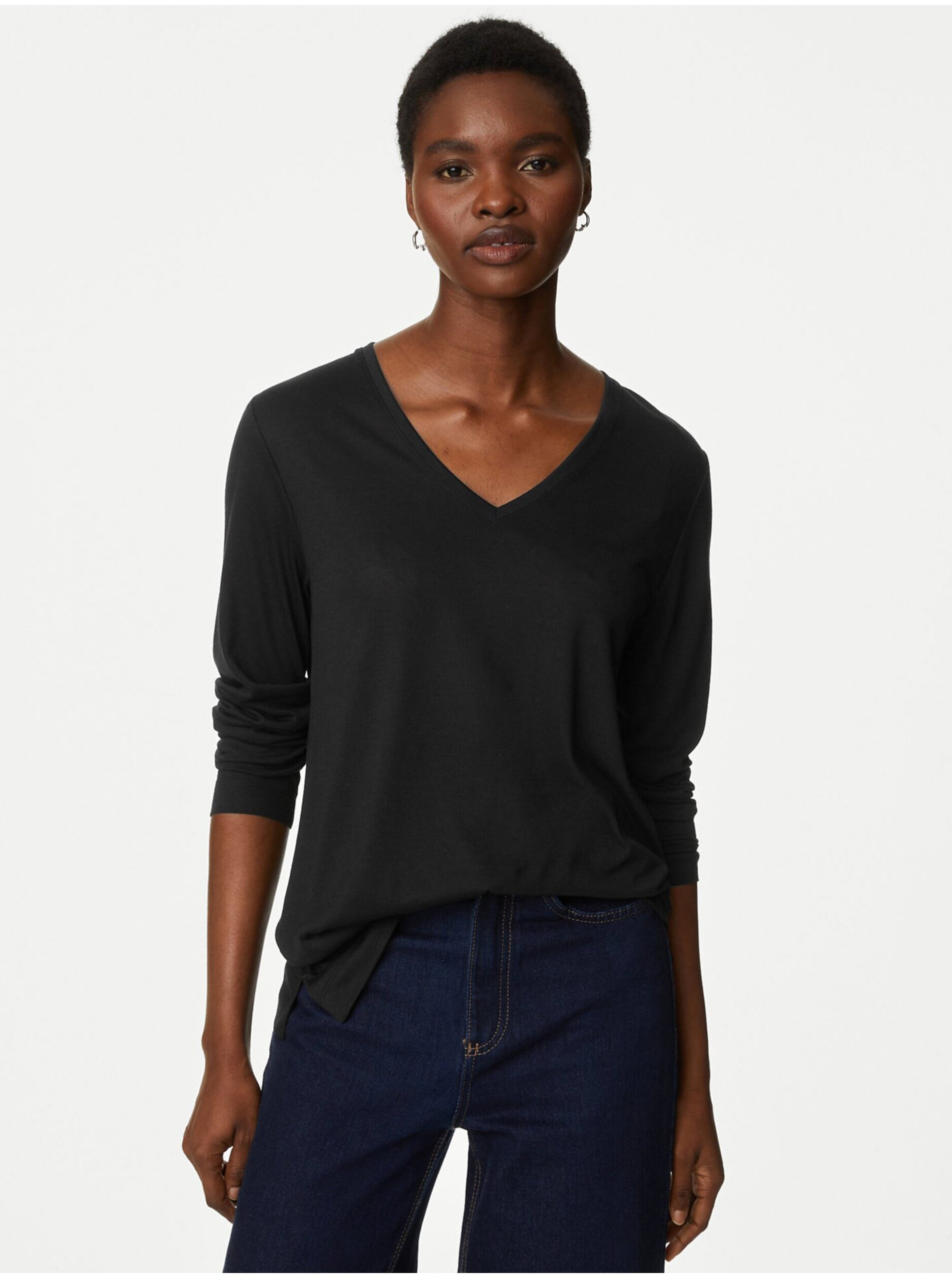 Lacno Čierne dámske tričko Marks & Spencer