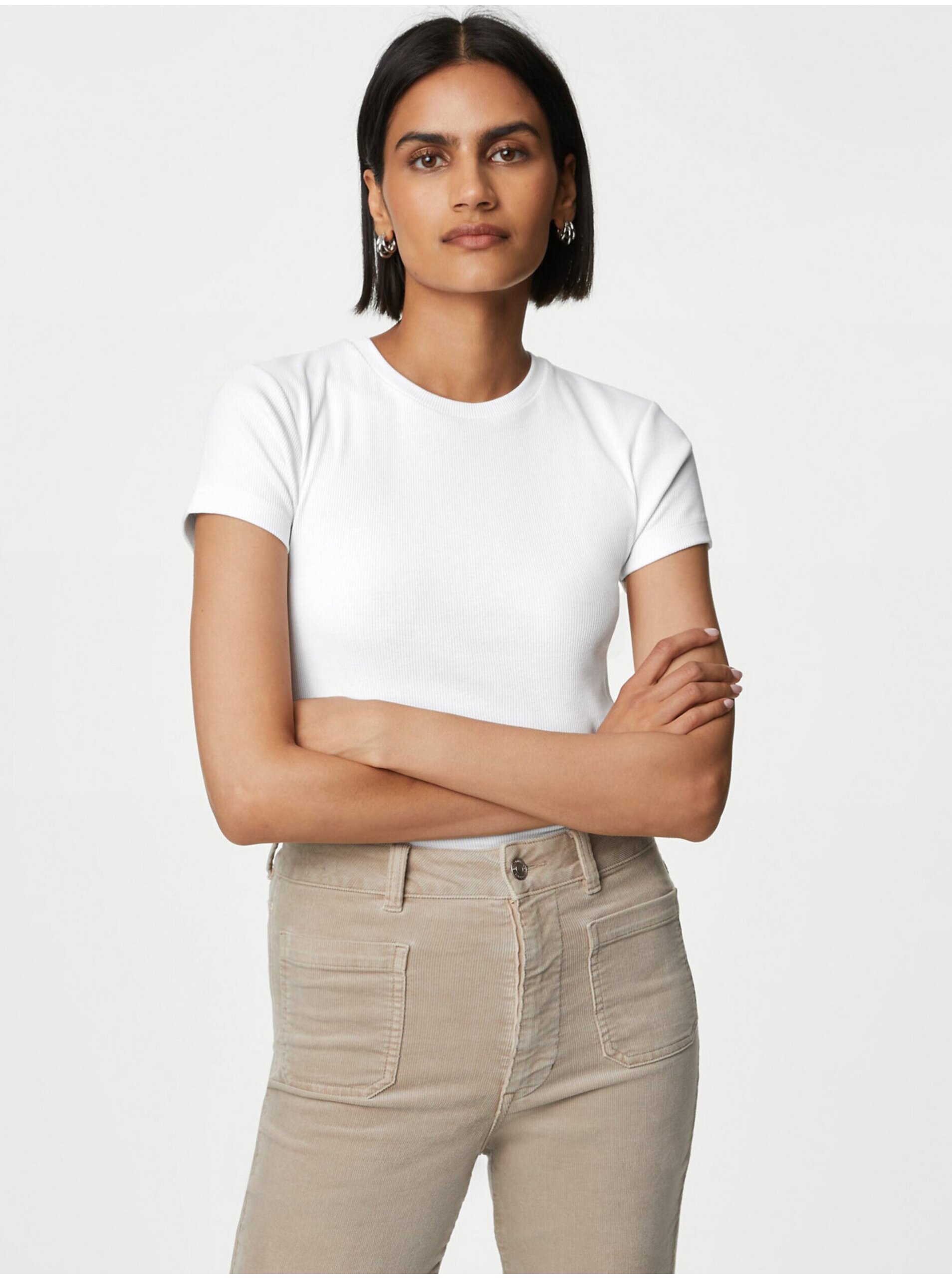 Levně Bílé dámské tričko Marks & Spencer