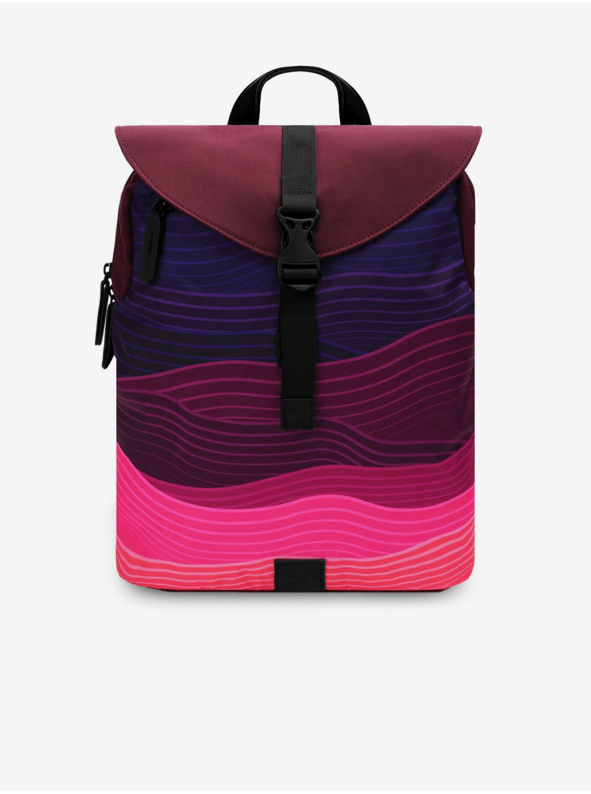 Lacno Ružovo-bordový dámsky vzorovaný ruksak VUCH Corbin Design