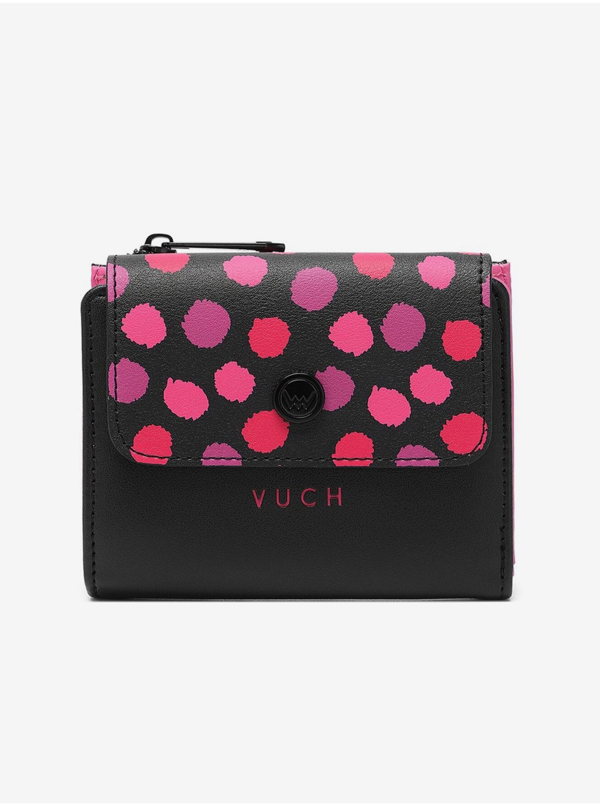 Levně Růžovo-černá dámská vzorovaná peněženka VUCH Fifi